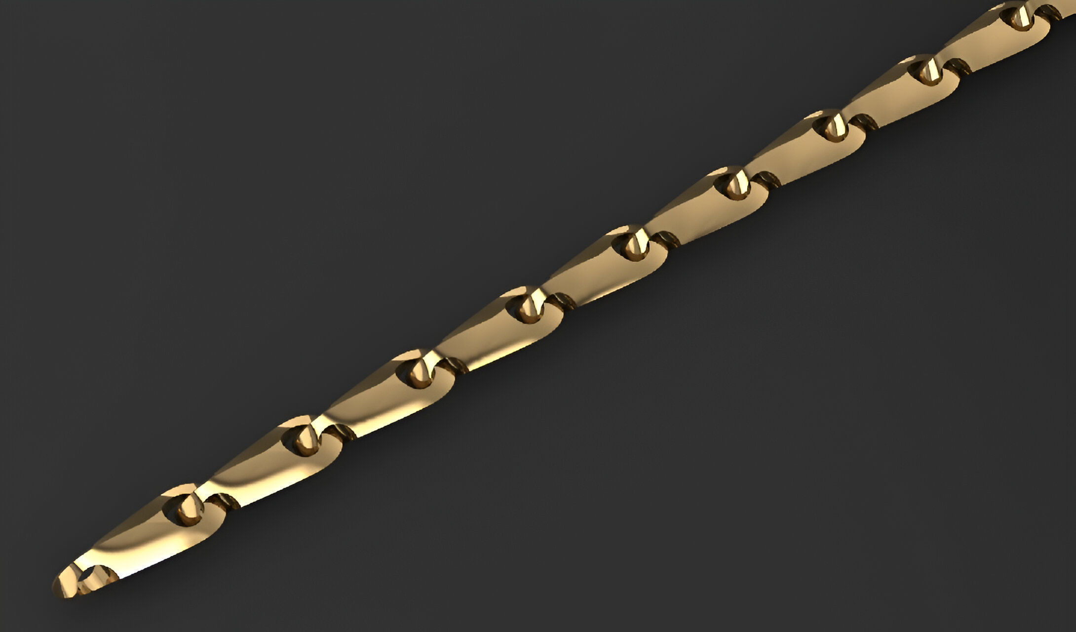Gold Chain Bracelet 3D print model_6