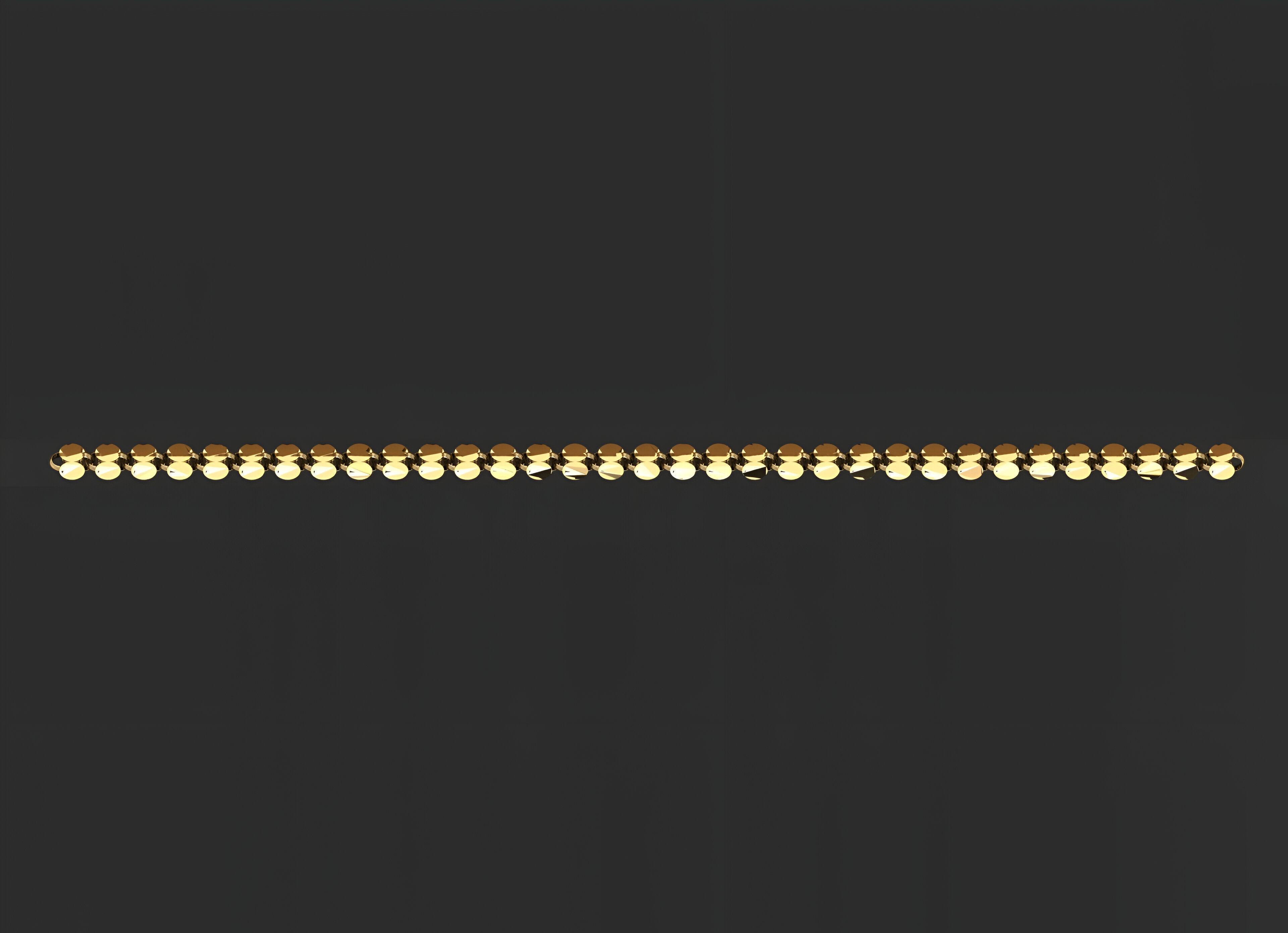 Gold Chain Bracelet 3D print model_3