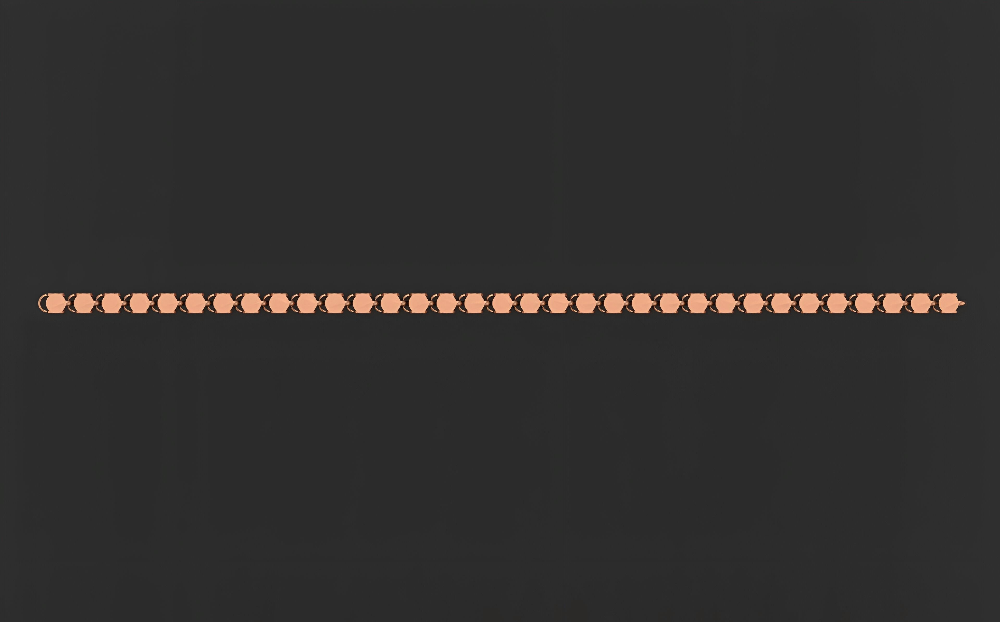 Gold Chain Bracelet 3D print model_4