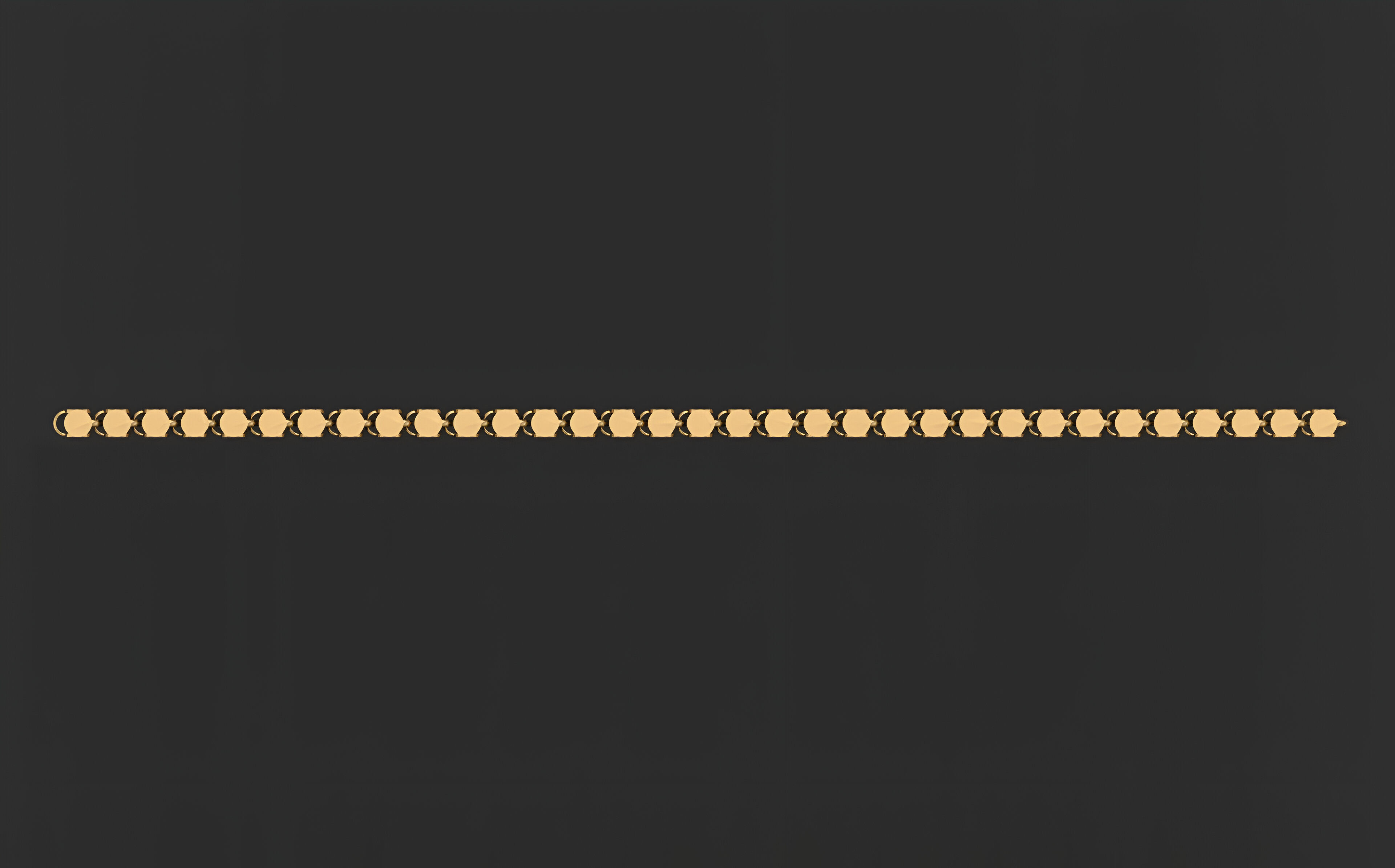 Gold Chain Bracelet 3D print model_1