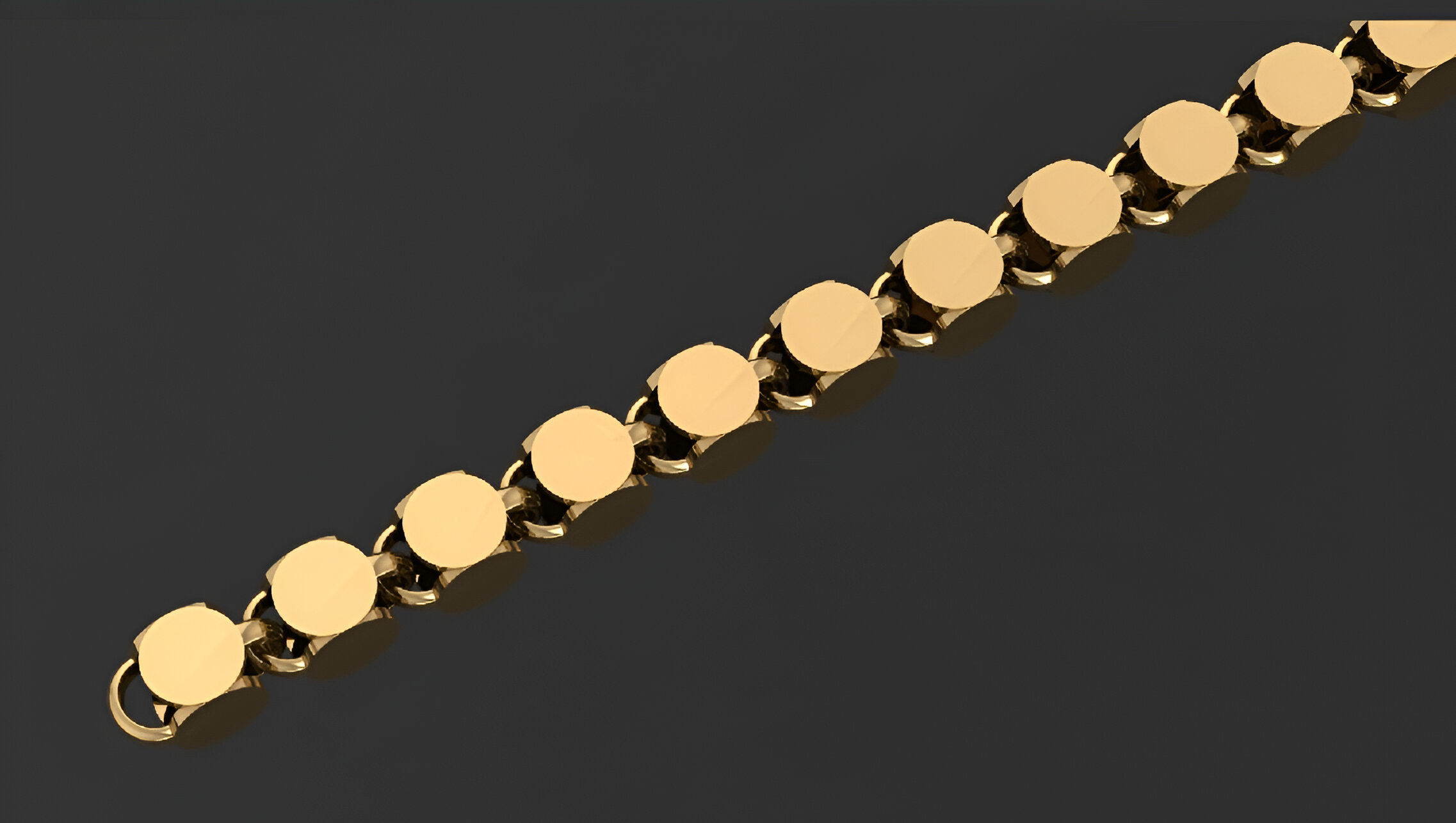 Gold Chain Bracelet 3D print model_5