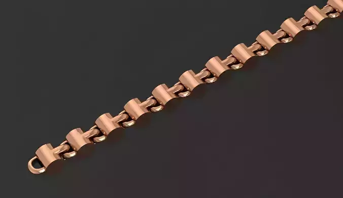 Gold Chain Bracelet 3D print model