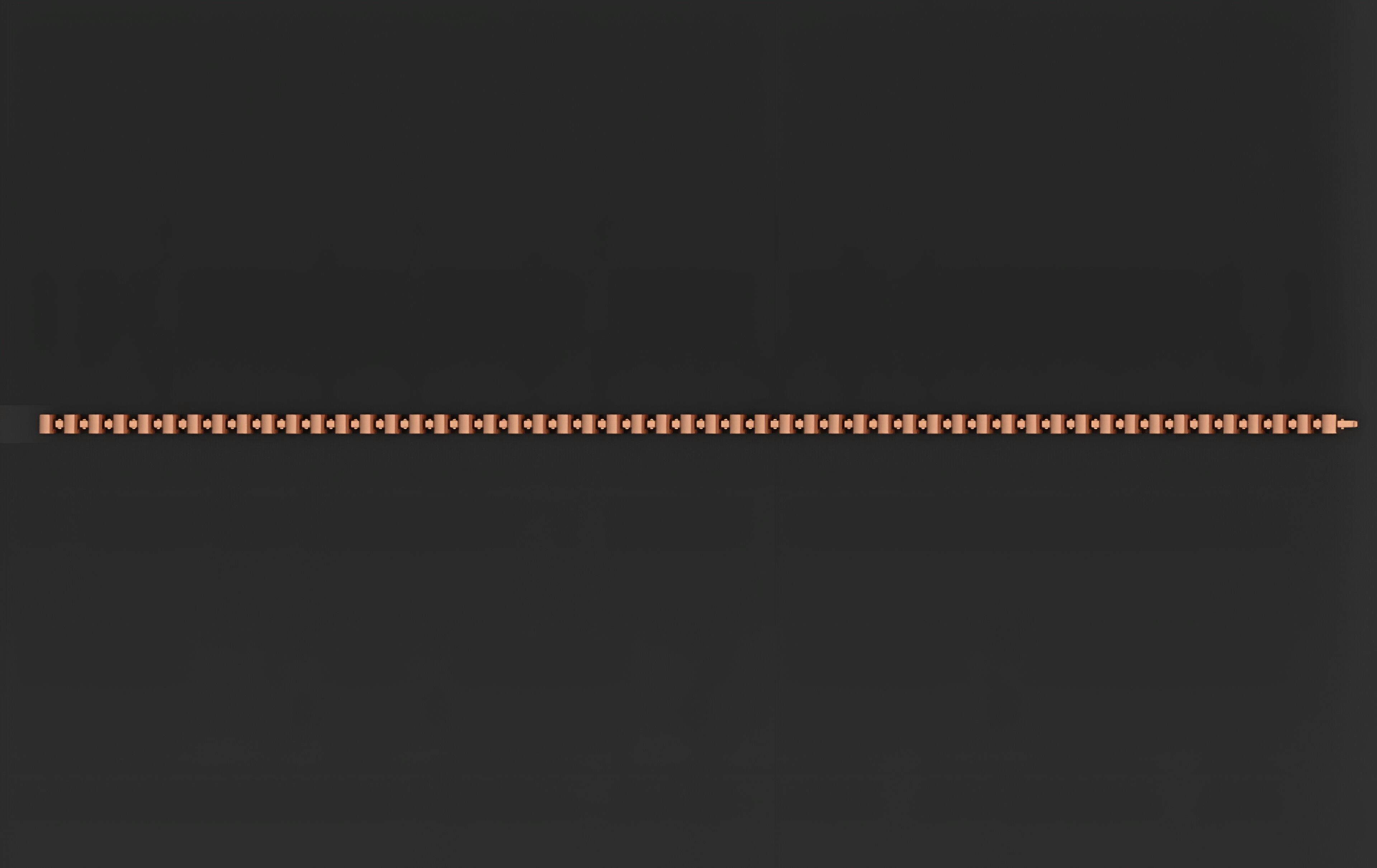 Gold Chain Bracelet 3D print model_4