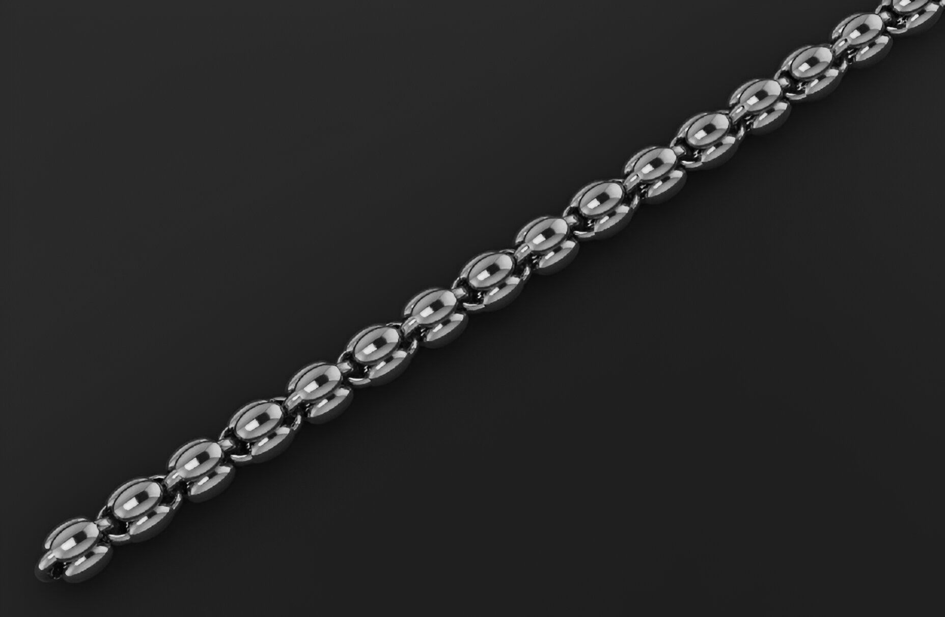 Gold Chain Bracelet 3D print model_6