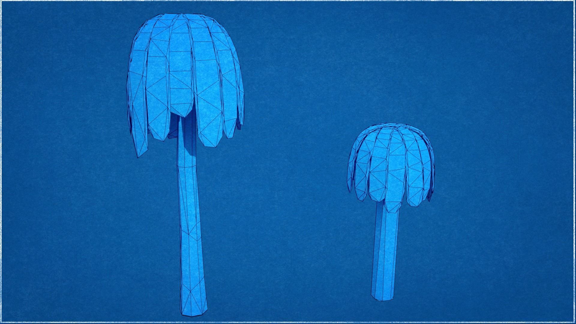 Collection Trees Savannah Biome Low Poly Low-poly 3D model_9