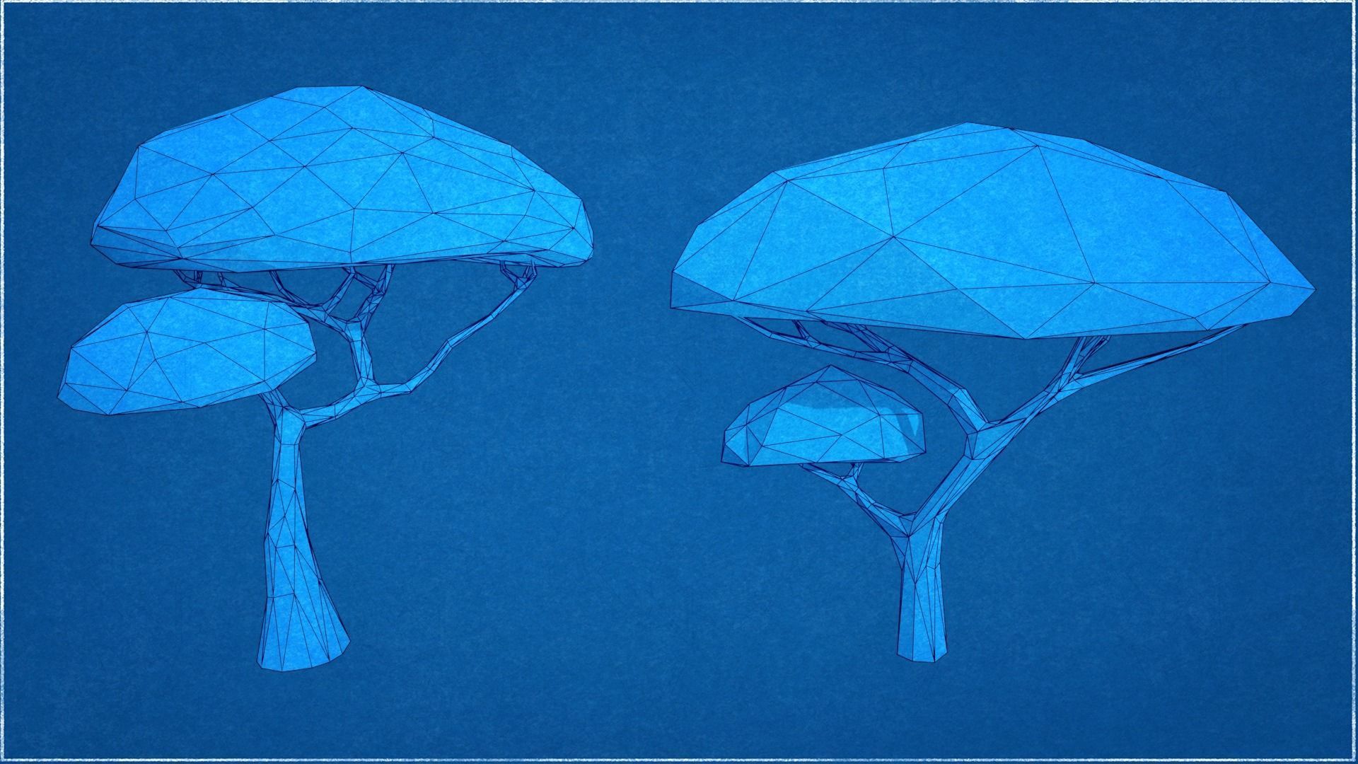 Collection Trees Savannah Biome Low Poly Low-poly 3D model_11