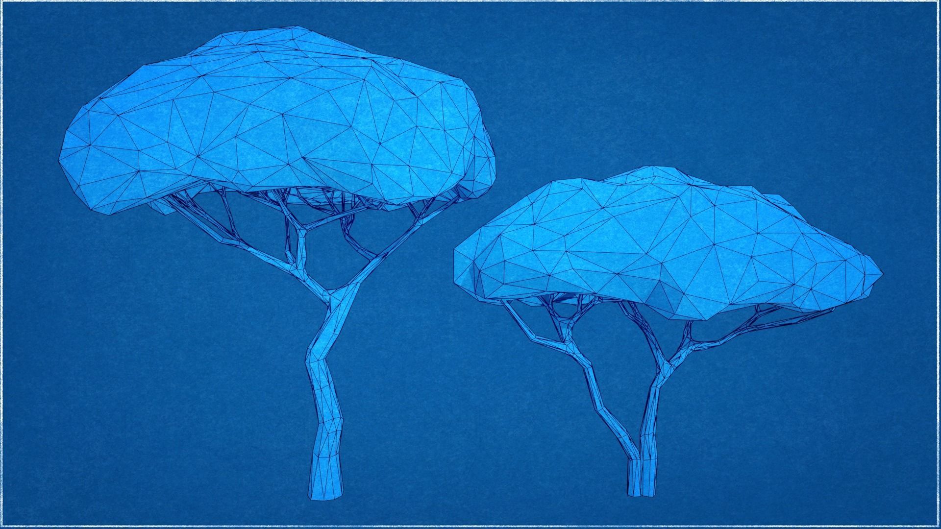 Collection Trees Savannah Biome Low Poly Low-poly 3D model_13