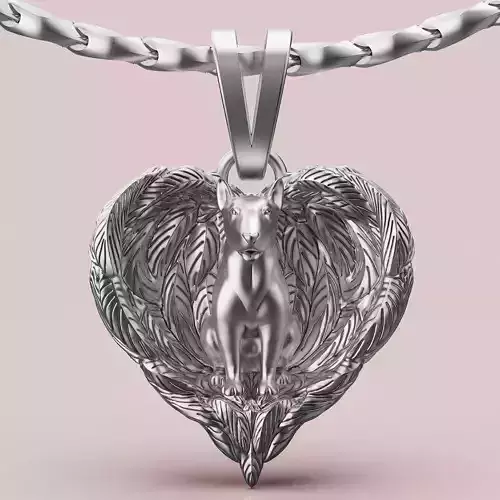 Dog heart pendant silver gold printable jewelry 3D model