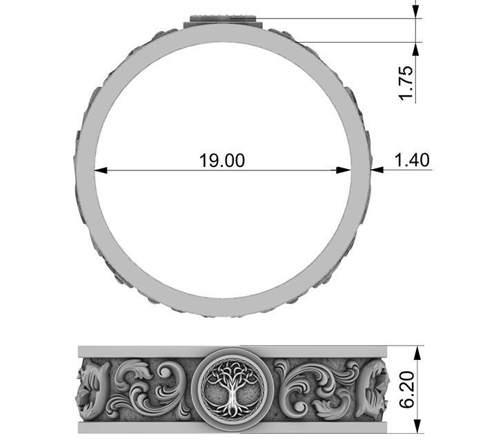 The ring of the tree of life 3D print model_4