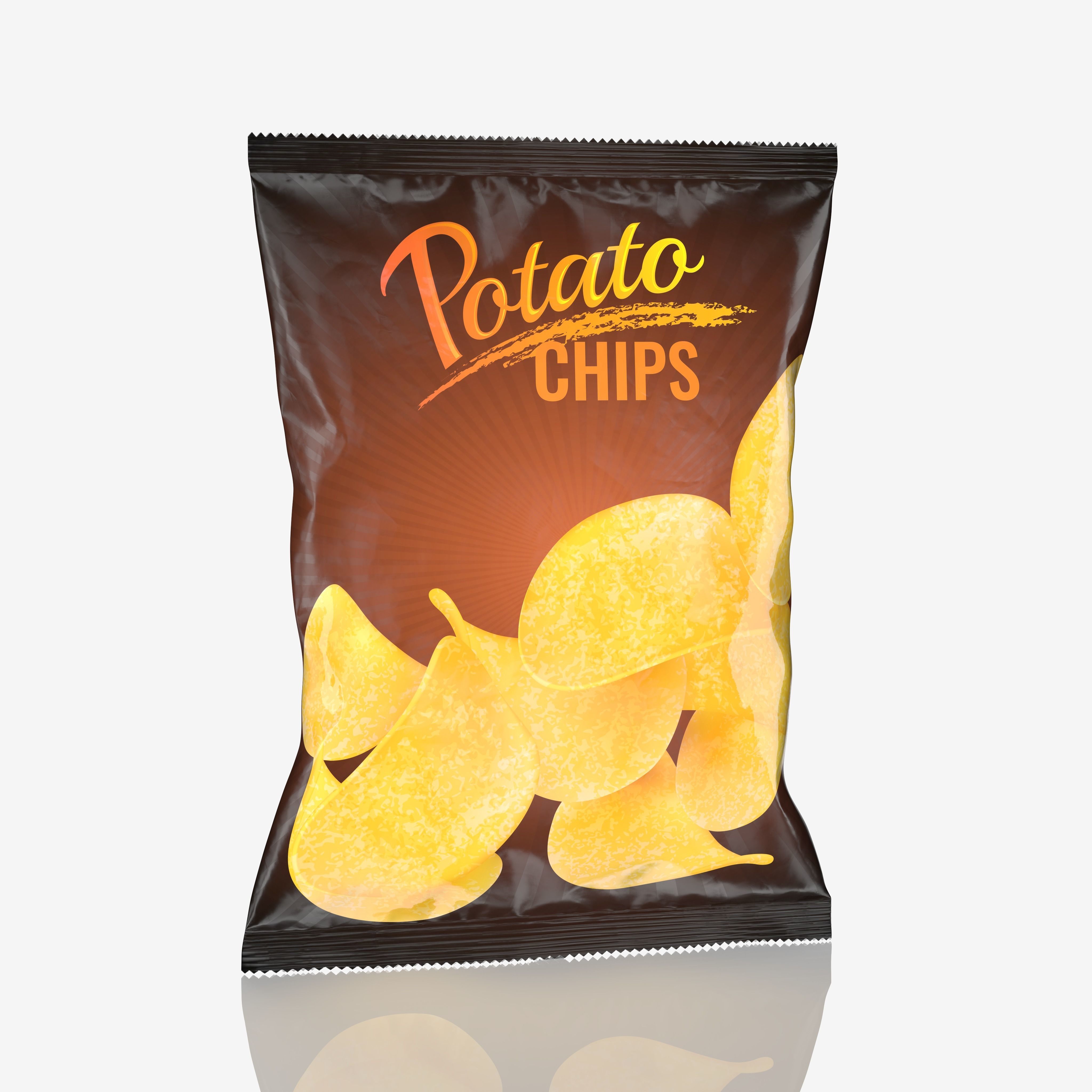 Potato Chips Package Type 01 Low-poly 3D model_3