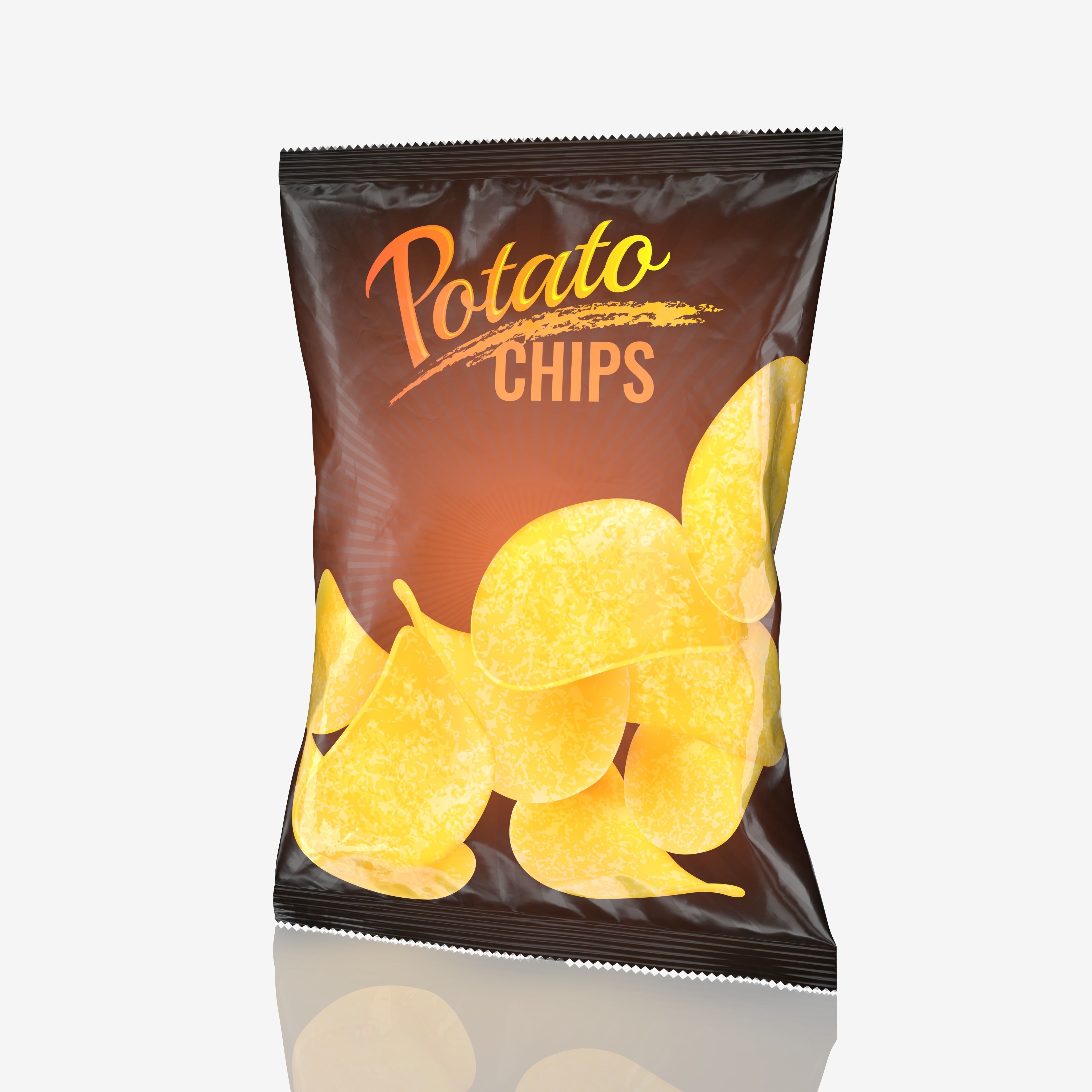 Potato Chips Package Type 01 Low-poly 3D model_4