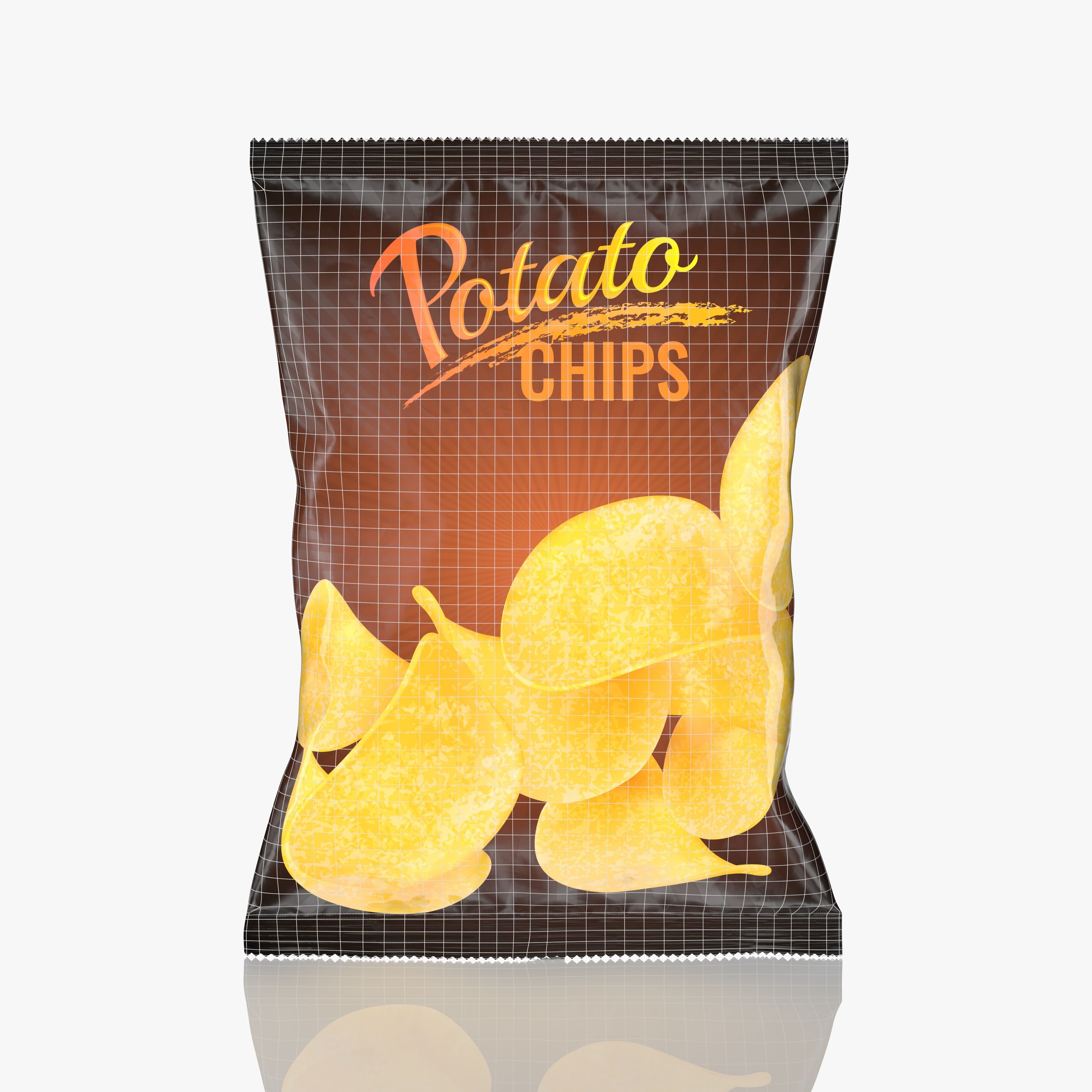Potato Chips Package Type 01 Low-poly 3D model_7