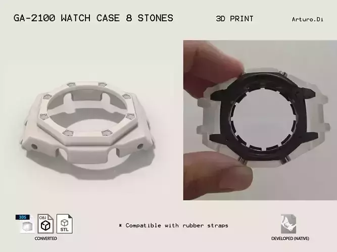 Watch Case compatible GA2100 8 stones 3D print model