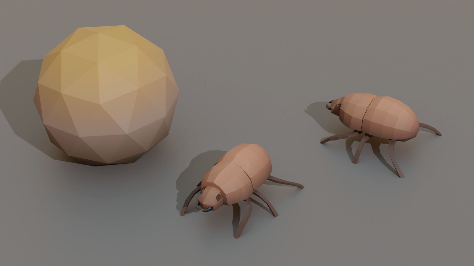 Collection Animals Savannah Biome Low Poly Low-poly 3D model_2