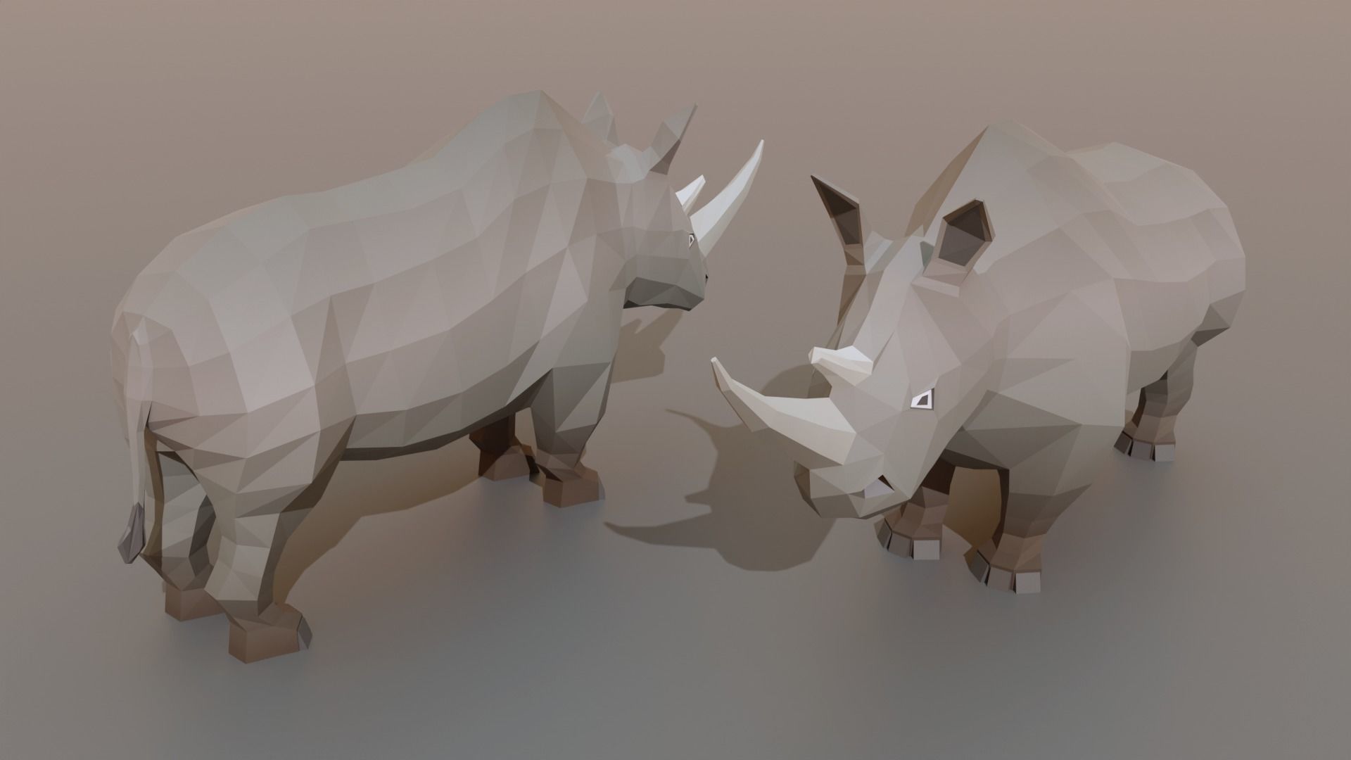 Collection Animals Savannah Biome Low Poly Low-poly 3D model_11