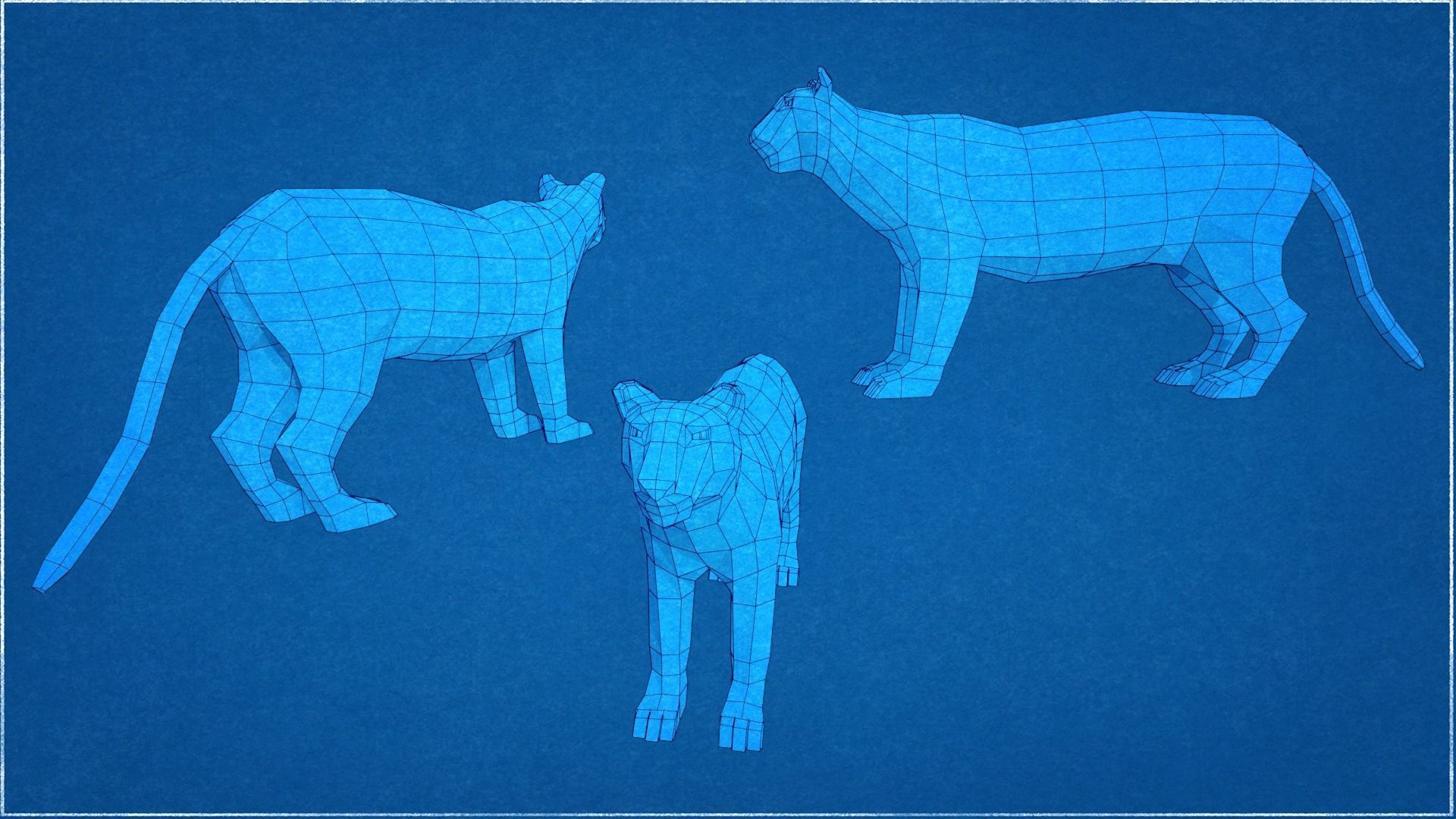 Collection Animals Savannah Biome Low Poly Low-poly 3D model_21