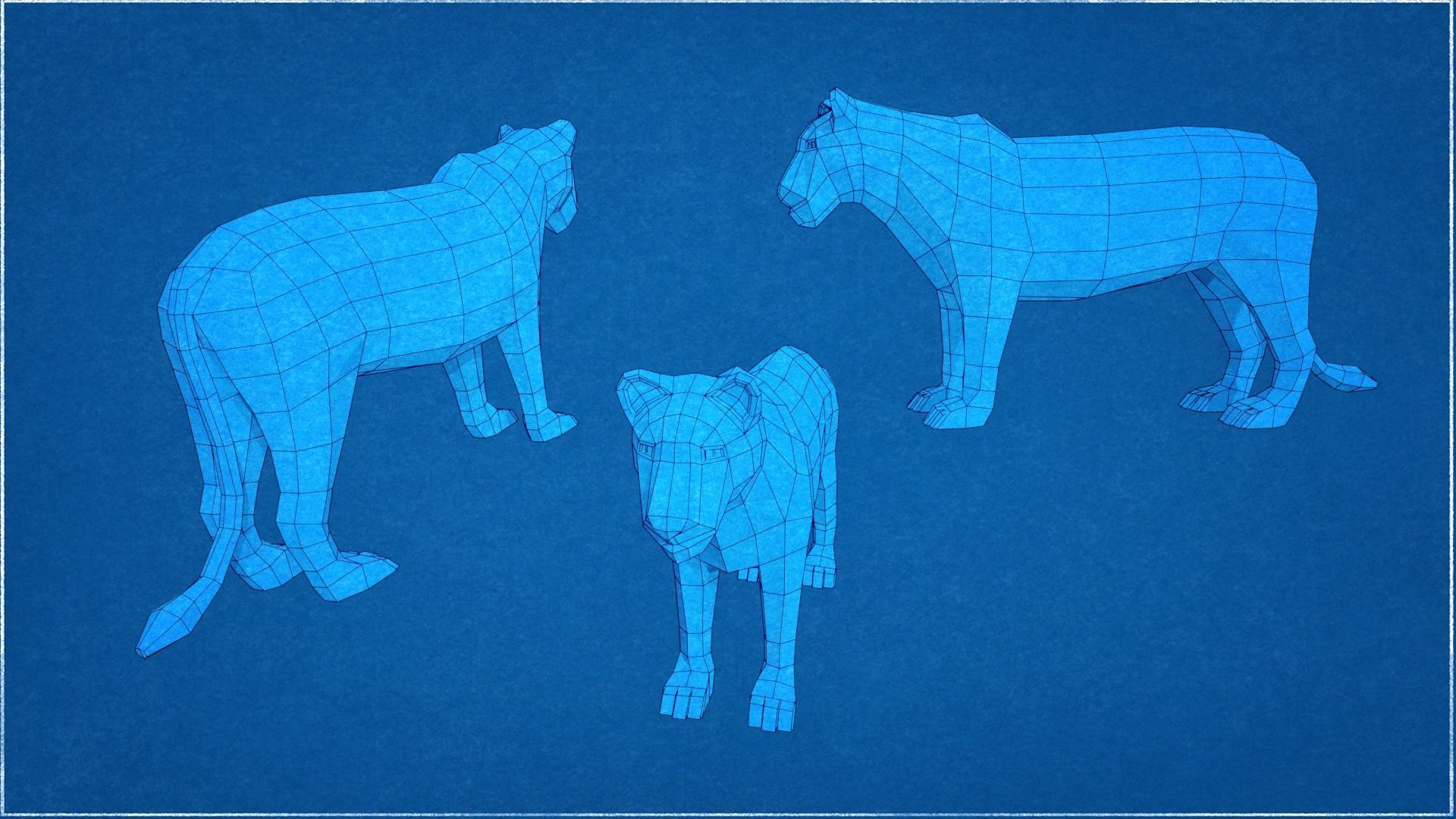 Collection Animals Savannah Biome Low Poly Low-poly 3D model_19