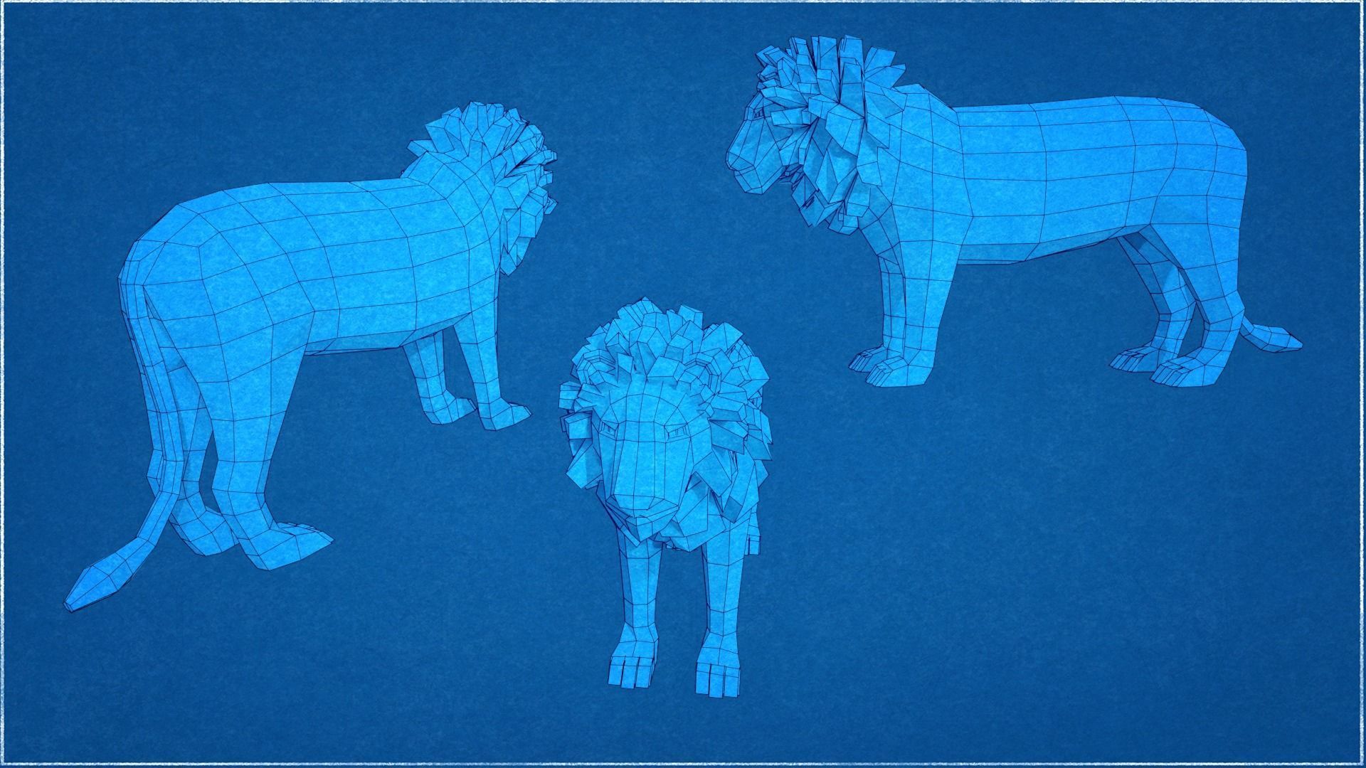 Collection Animals Savannah Biome Low Poly Low-poly 3D model_20