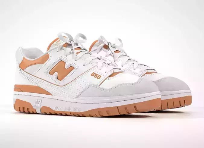 New Balance 550 Orange Suede Sneaker 3D model