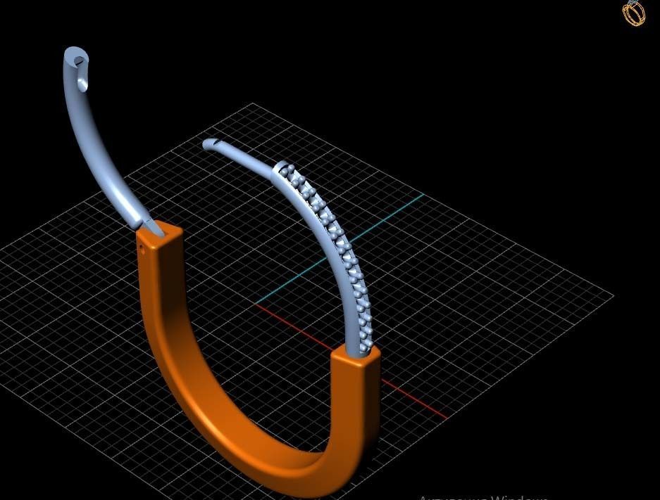 Tiffany lock earrings 02 3D print model_16