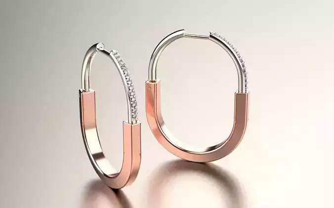 Tiffany lock earrings 02 3D print model
