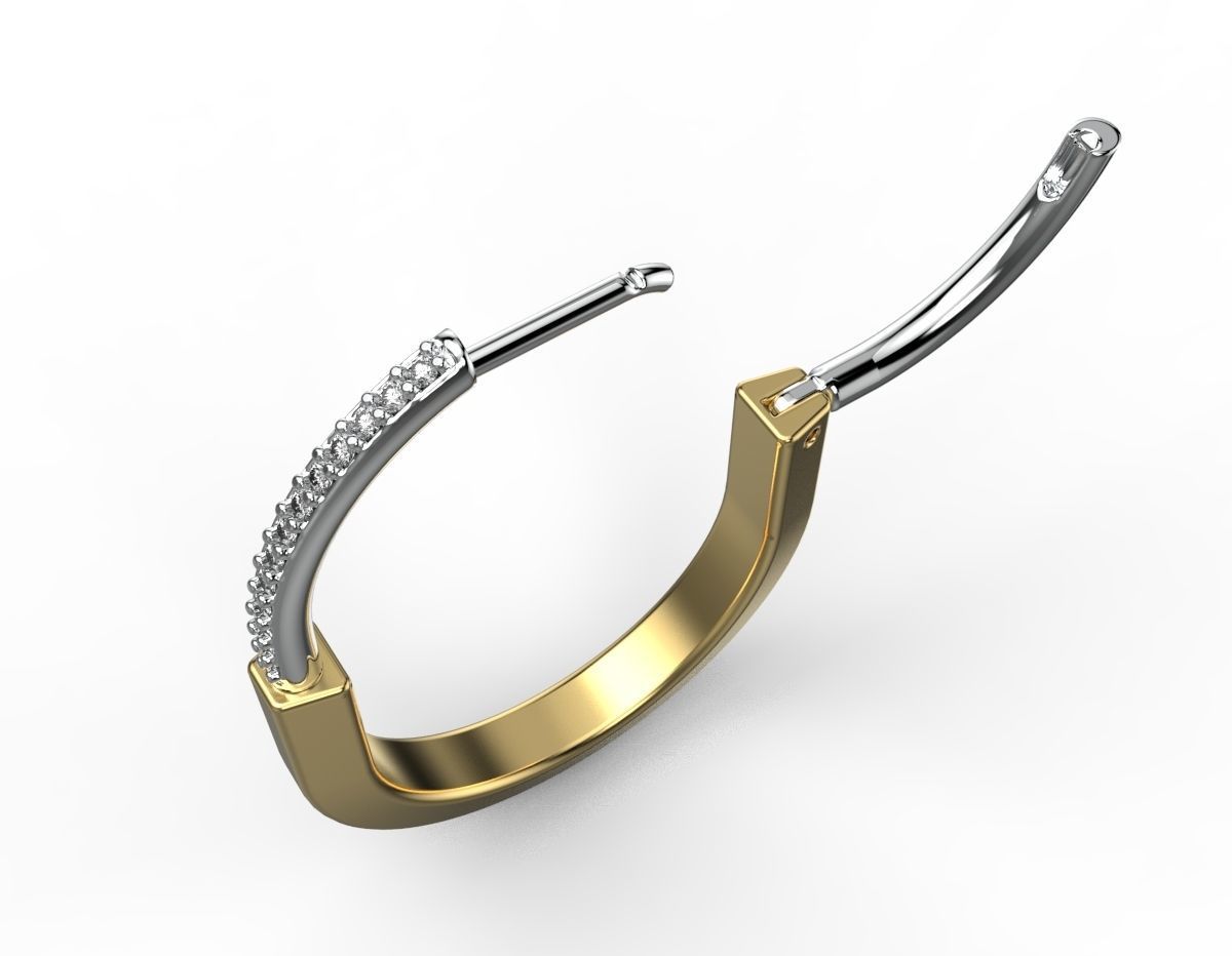 Tiffany lock earrings 02 3D print model_10