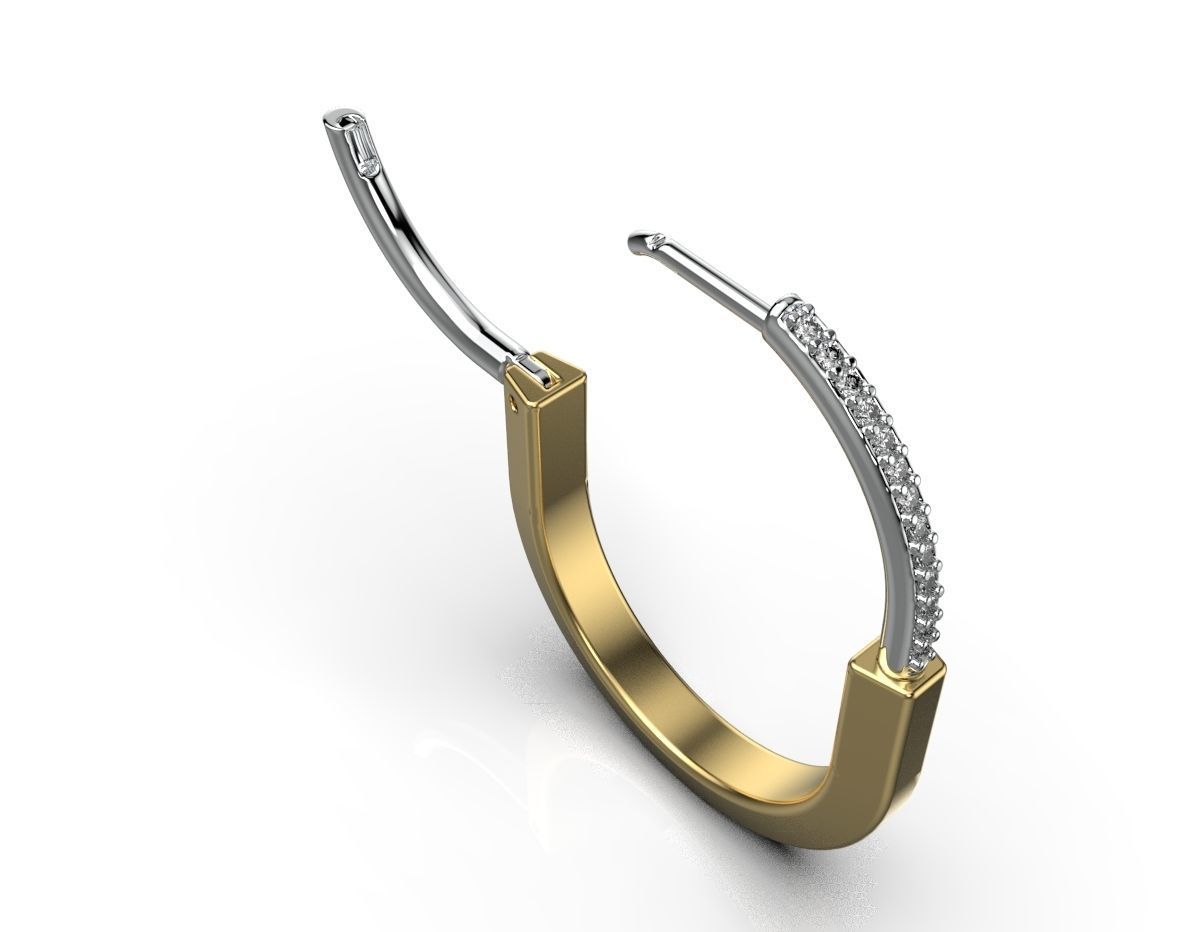 Tiffany lock earrings 02 3D print model_7