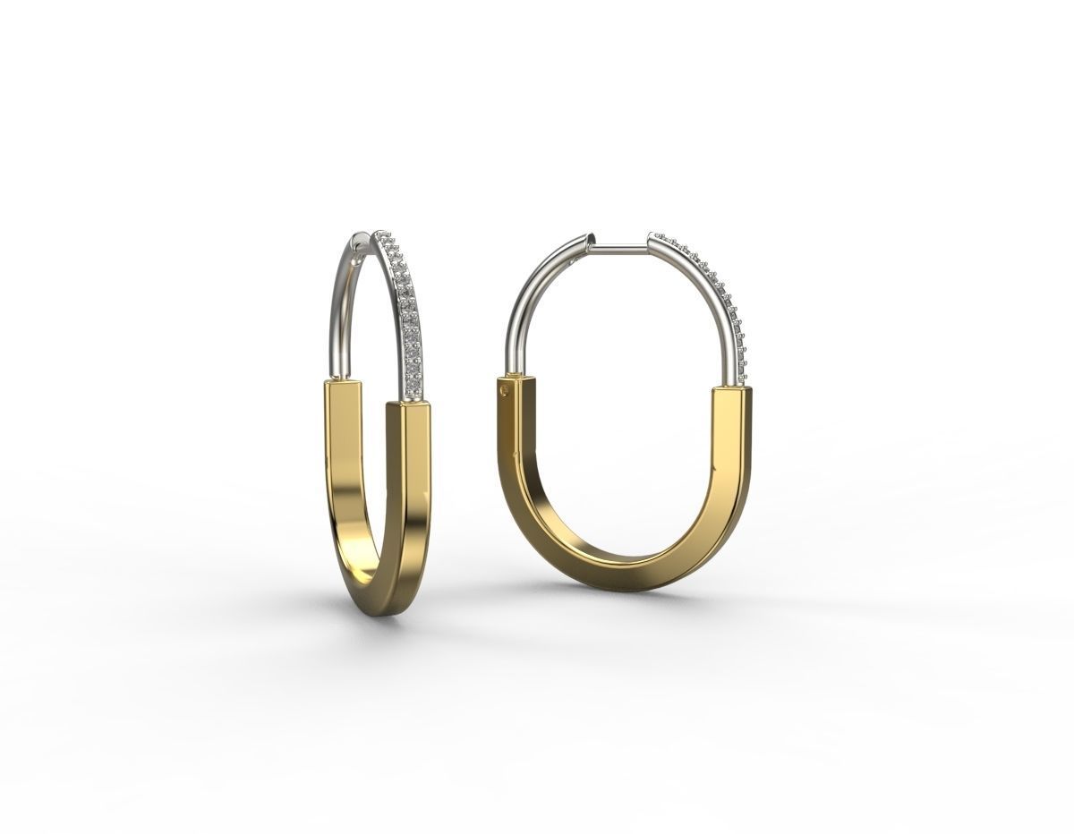 Tiffany lock earrings 02 3D print model_6