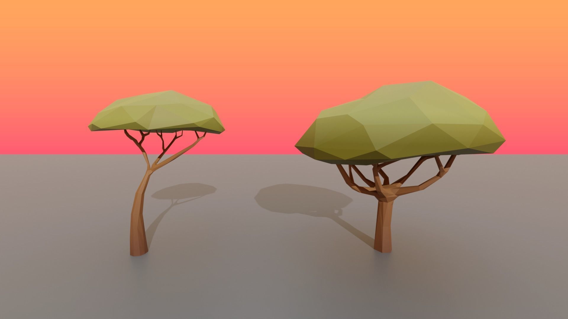 Complet Edition Savannah Biome Low Poly 3D Model Collection_13