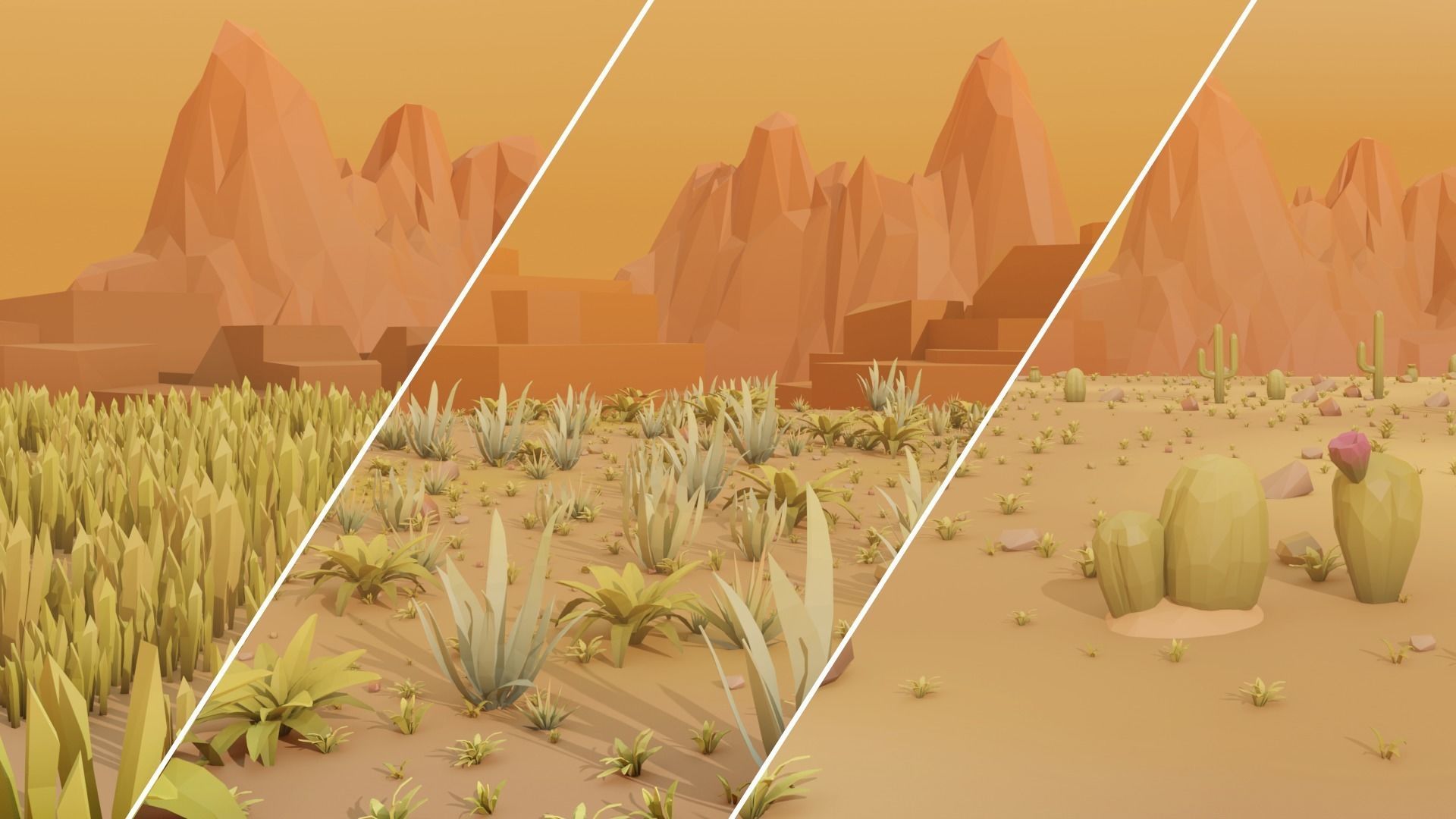 Complet Edition Savannah Biome Low Poly 3D Model Collection_1