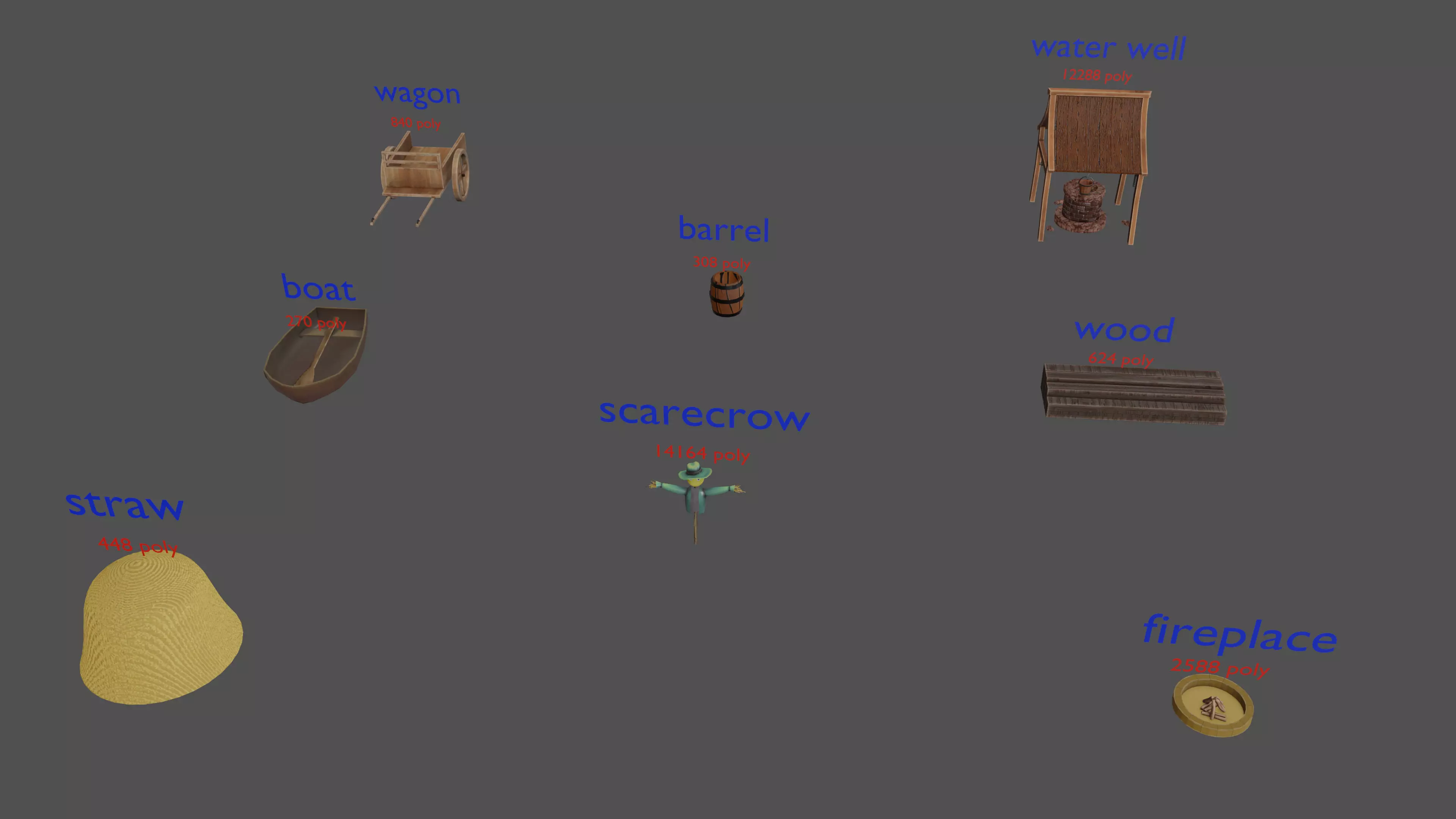 stylized environment assets game ready Low-poly 3D model_0