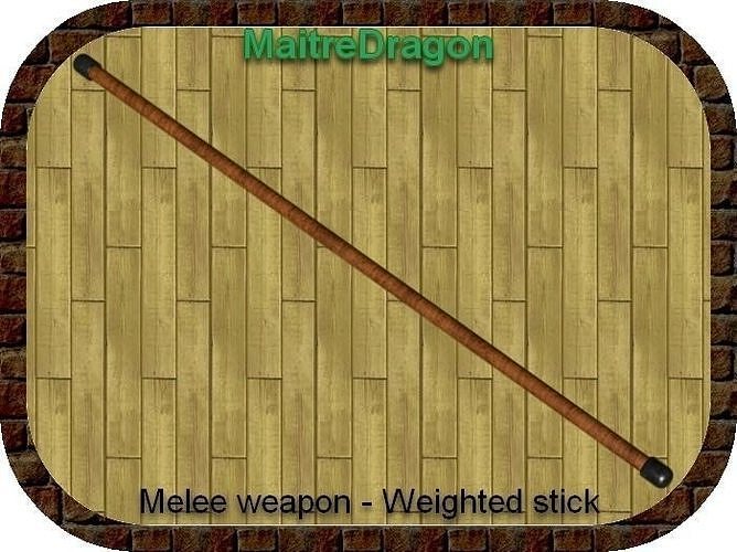 Melee Weapon - Weighted Stick Free 3D model