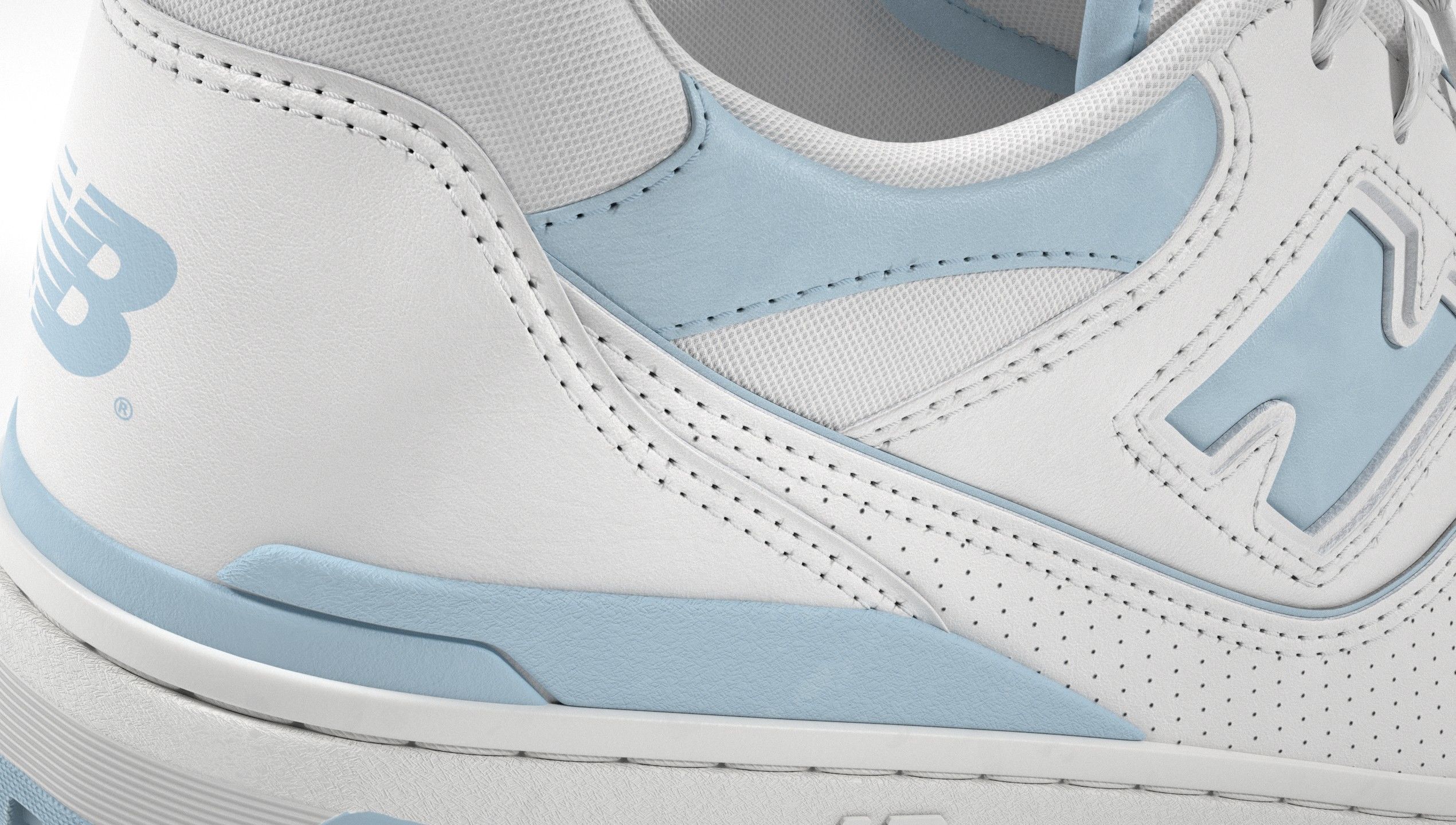 New Balance 550 Blue Suede Shoe 3D model_10