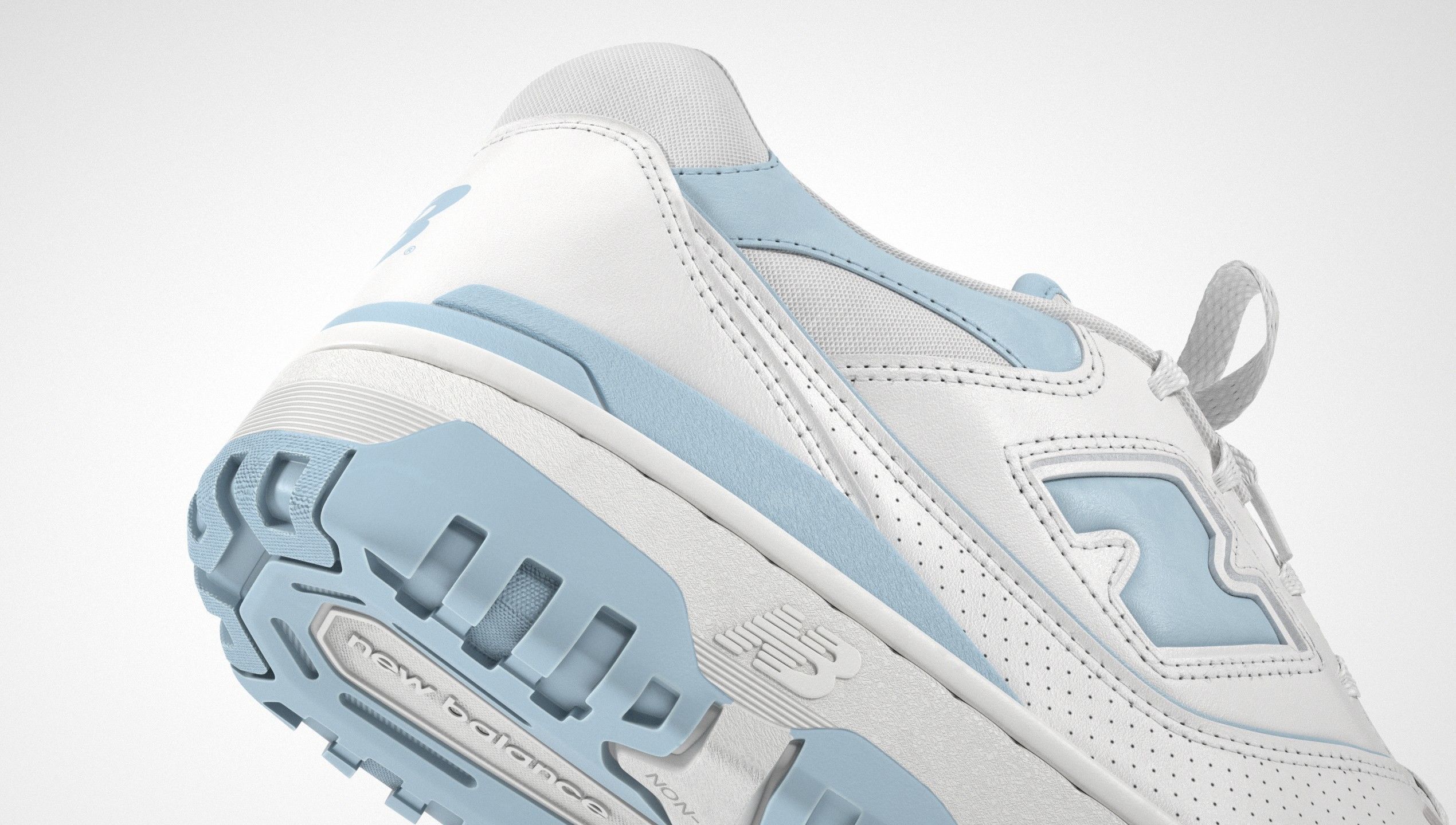 New Balance 550 Blue Suede Shoe 3D model_11