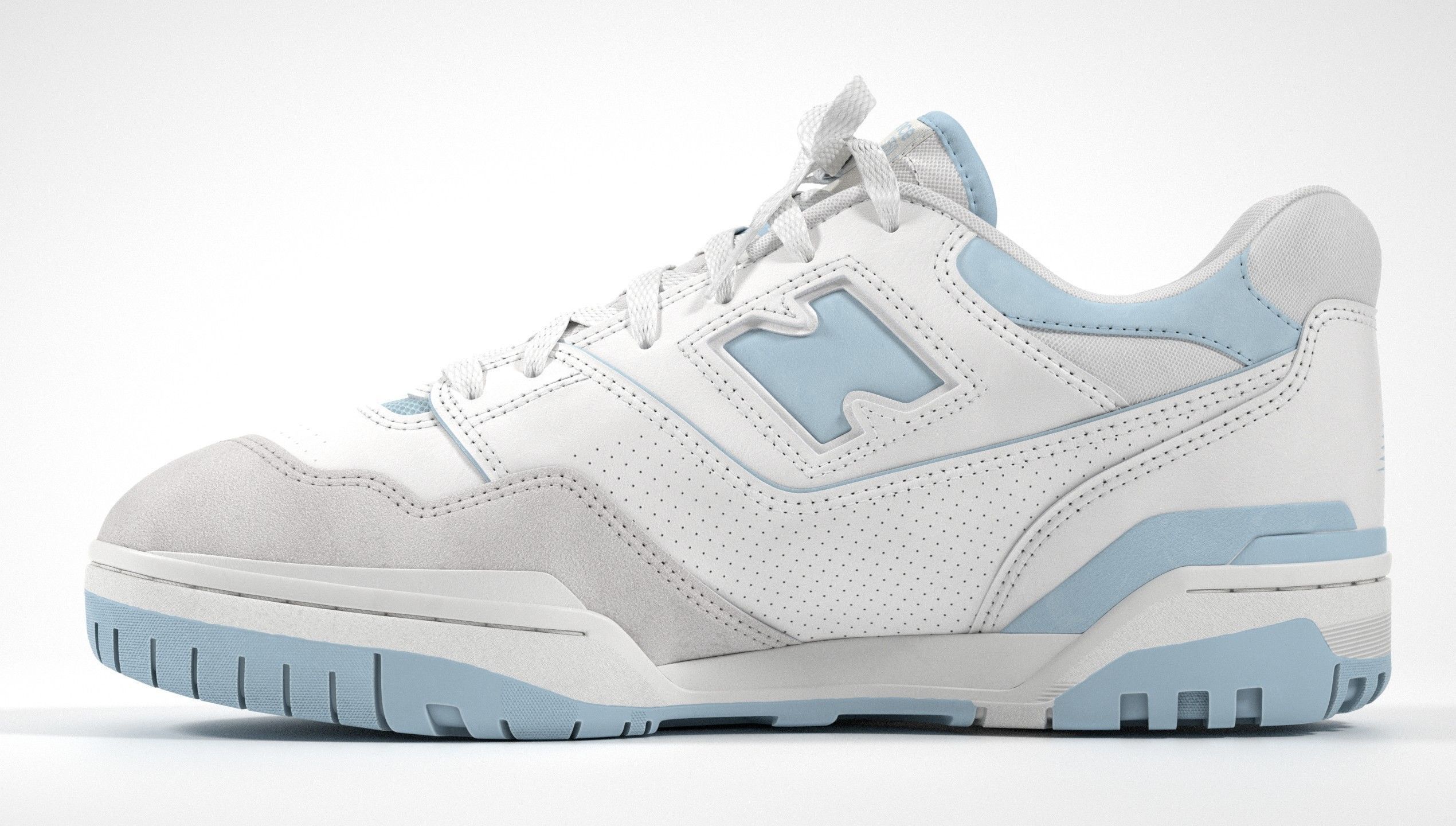 New Balance 550 Blue Suede Shoe 3D model_21
