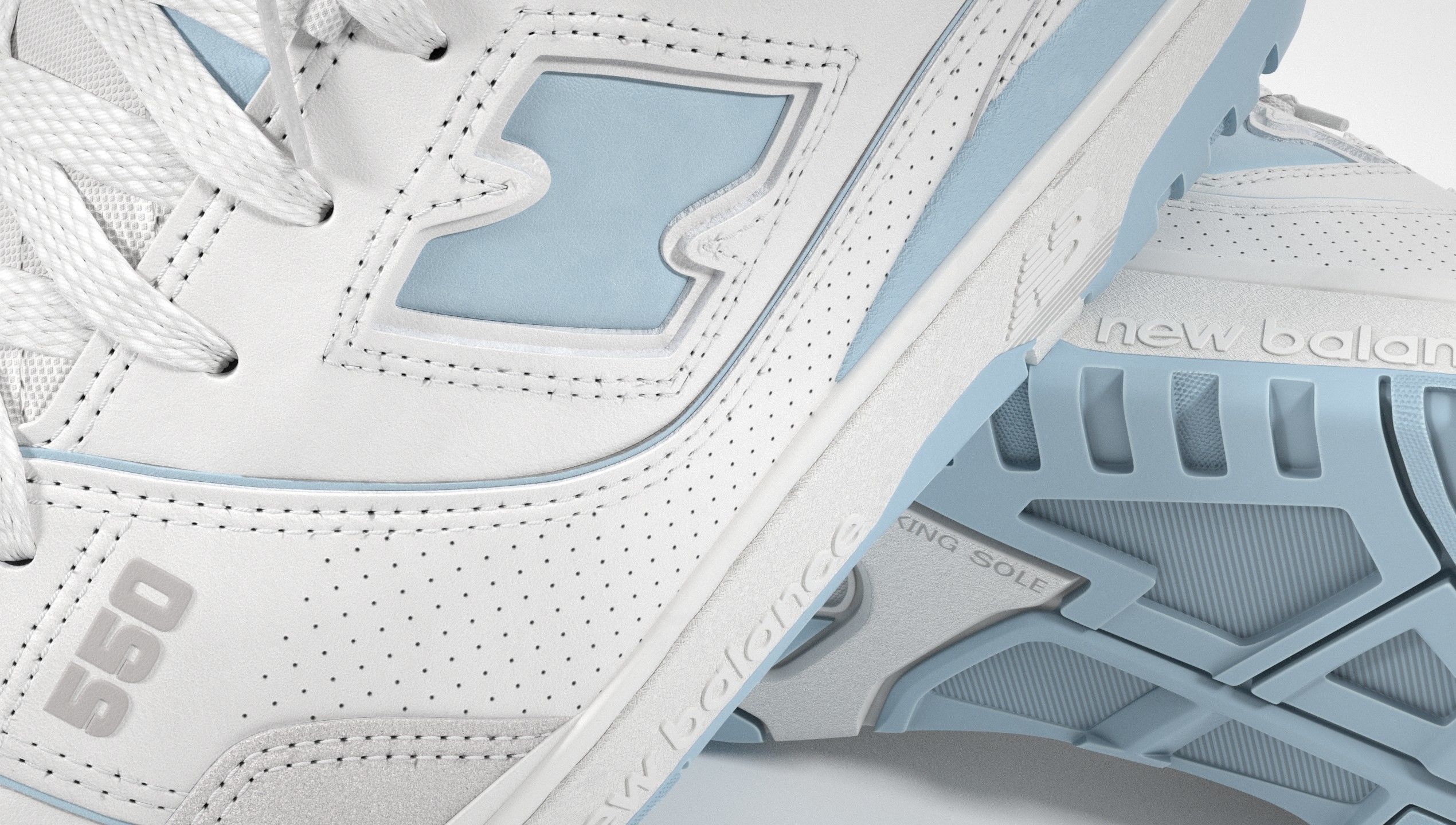 New Balance 550 Blue Suede Shoe 3D model_27