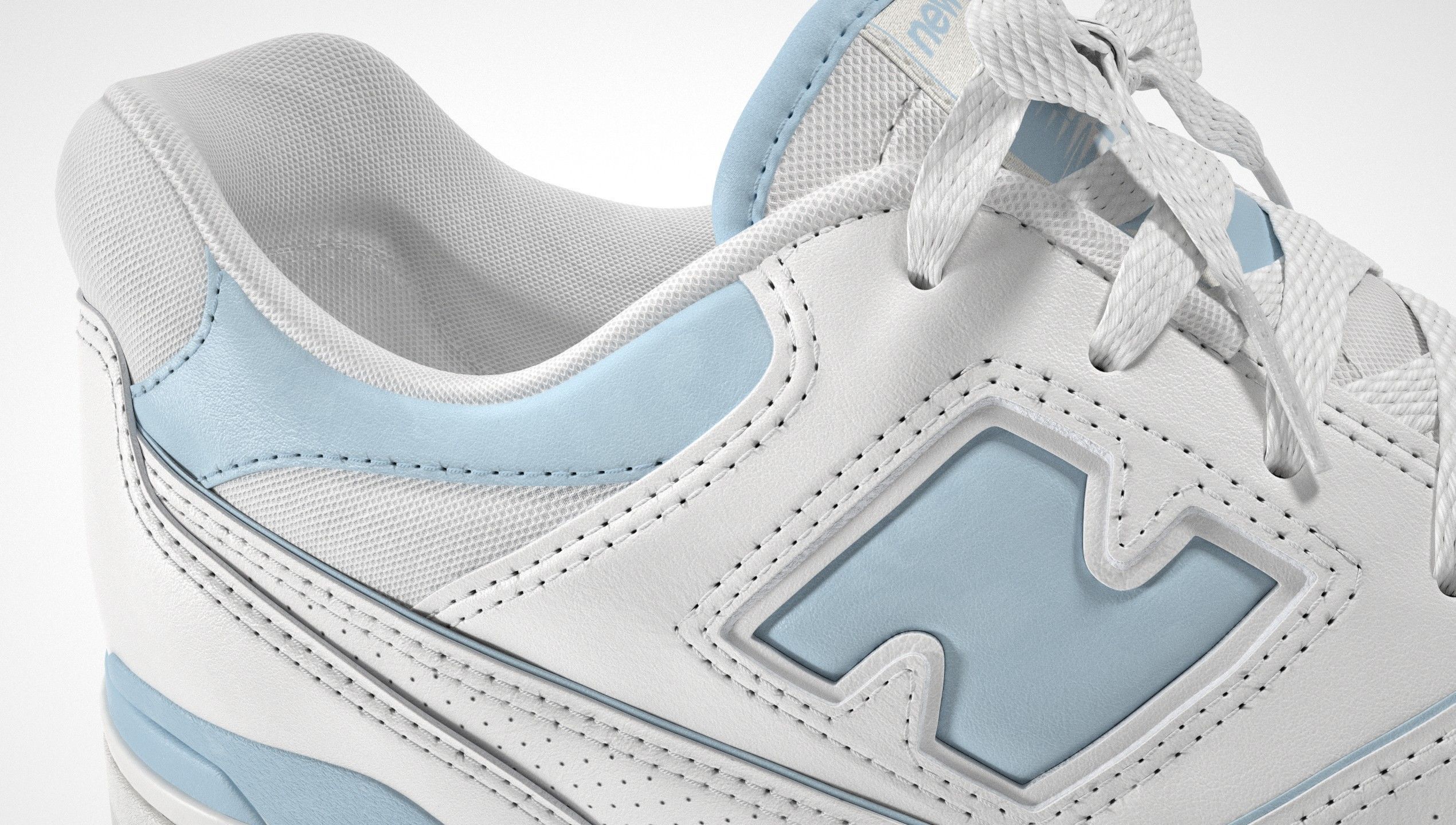 New Balance 550 Blue Suede Shoe 3D model_20