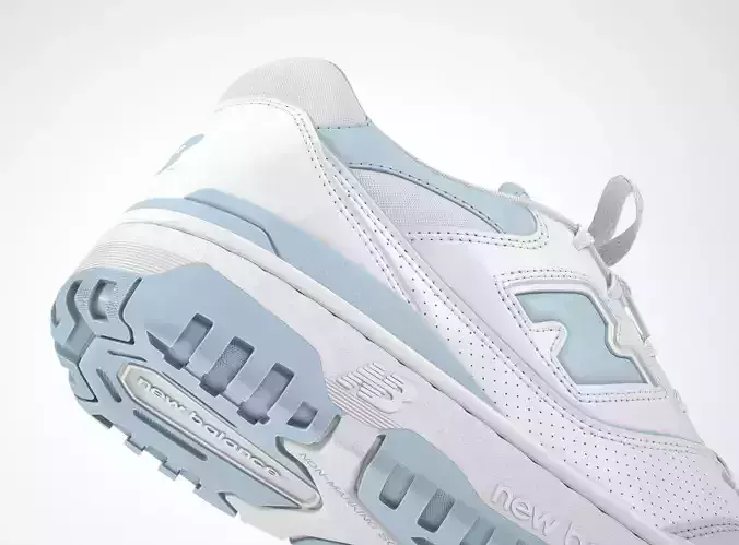 New Balance 550 Blue Suede Shoe 3D model