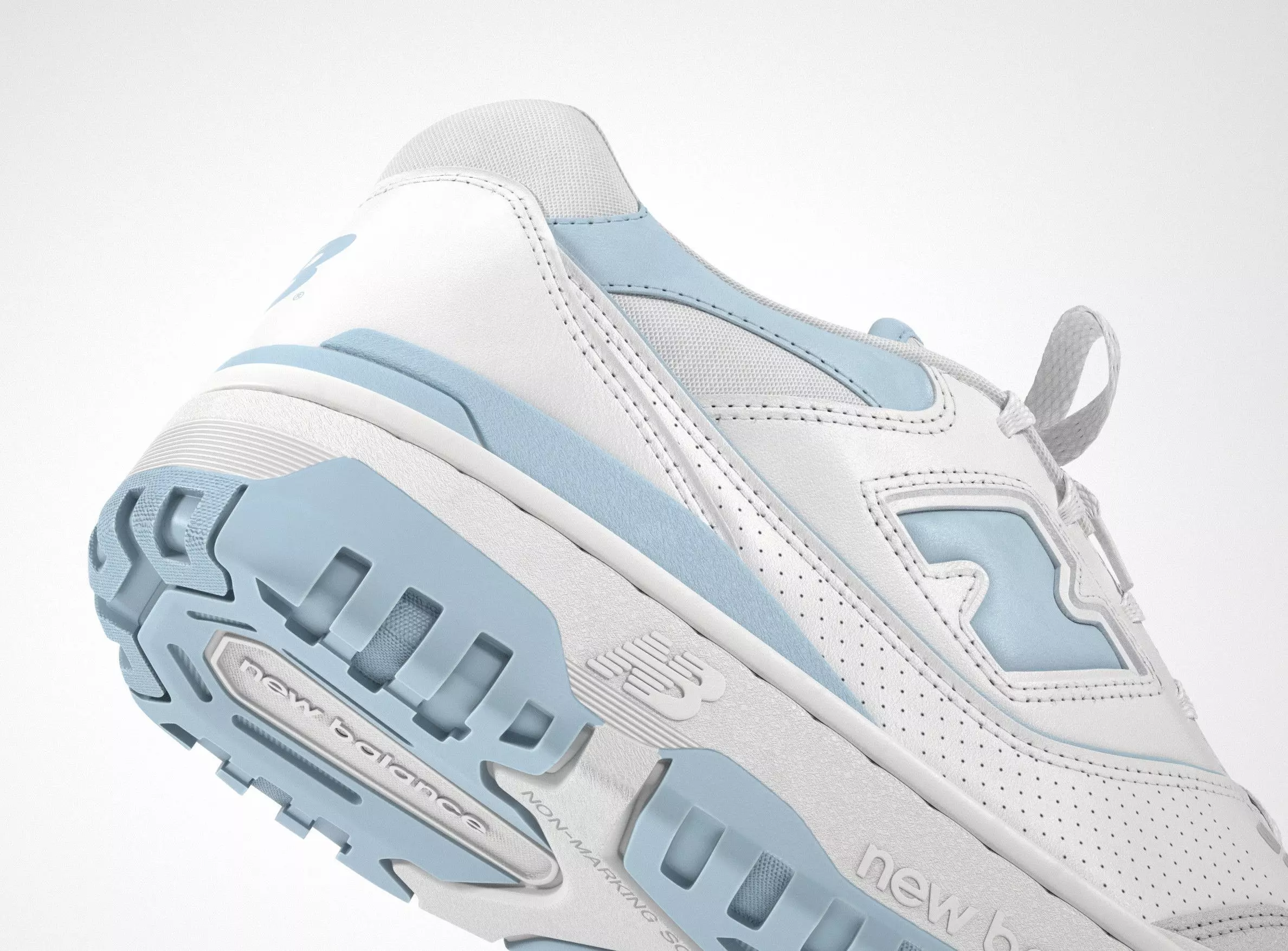 New Balance 550 Blue Suede Shoe 3D model_0