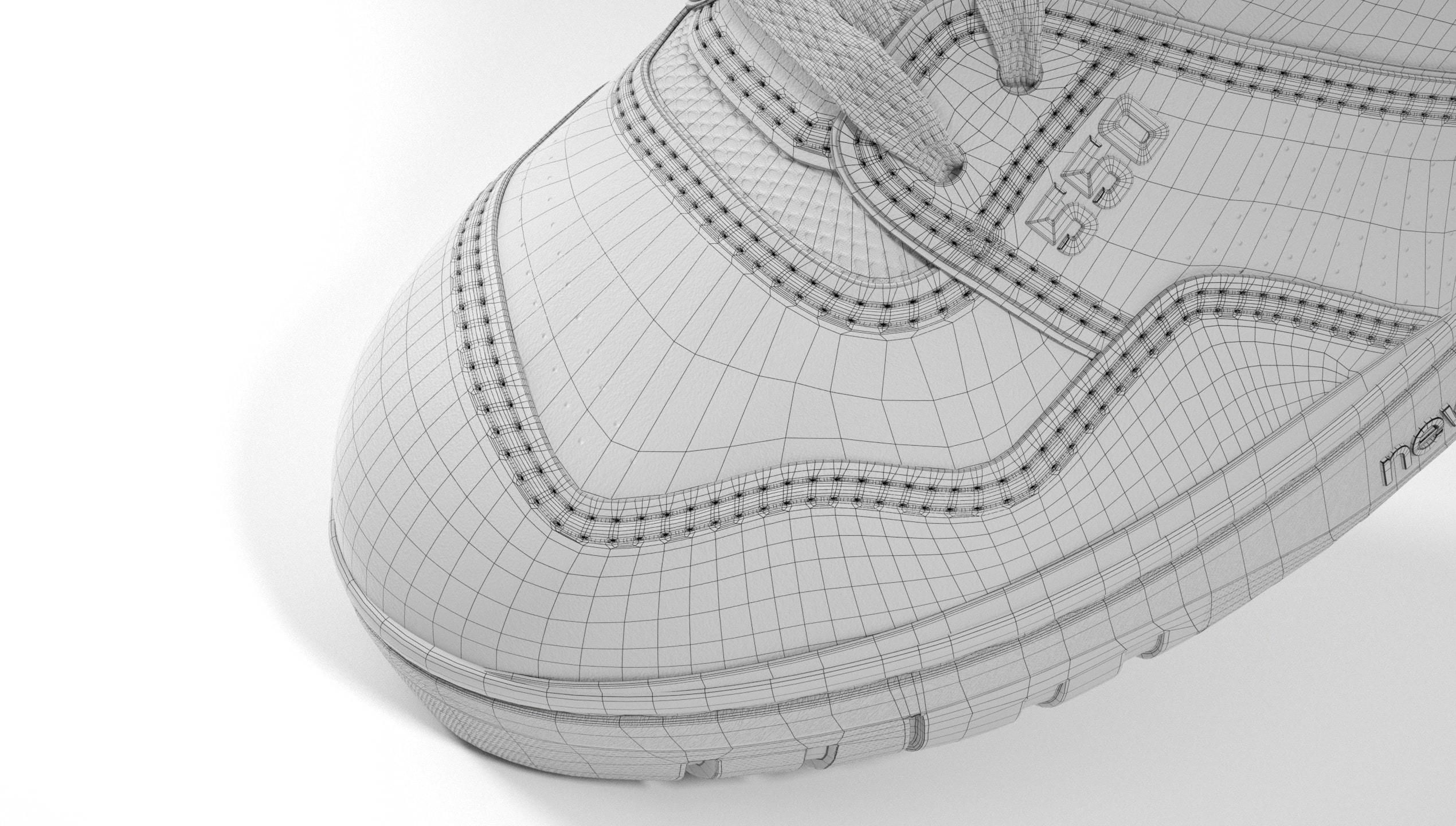 New Balance 550 Blue Suede Shoe 3D model_7