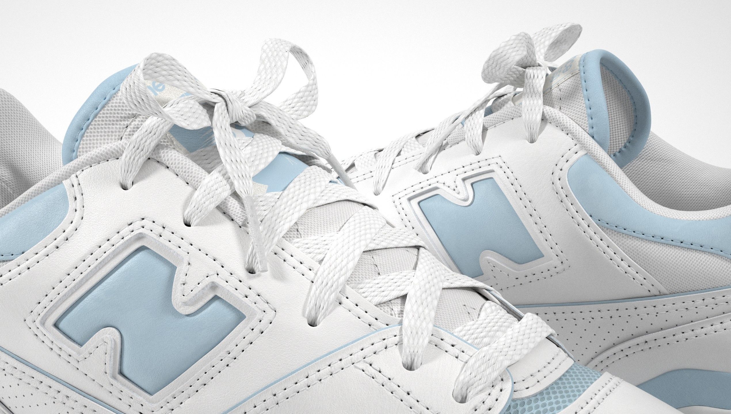 New Balance 550 Blue Suede Shoe 3D model_26