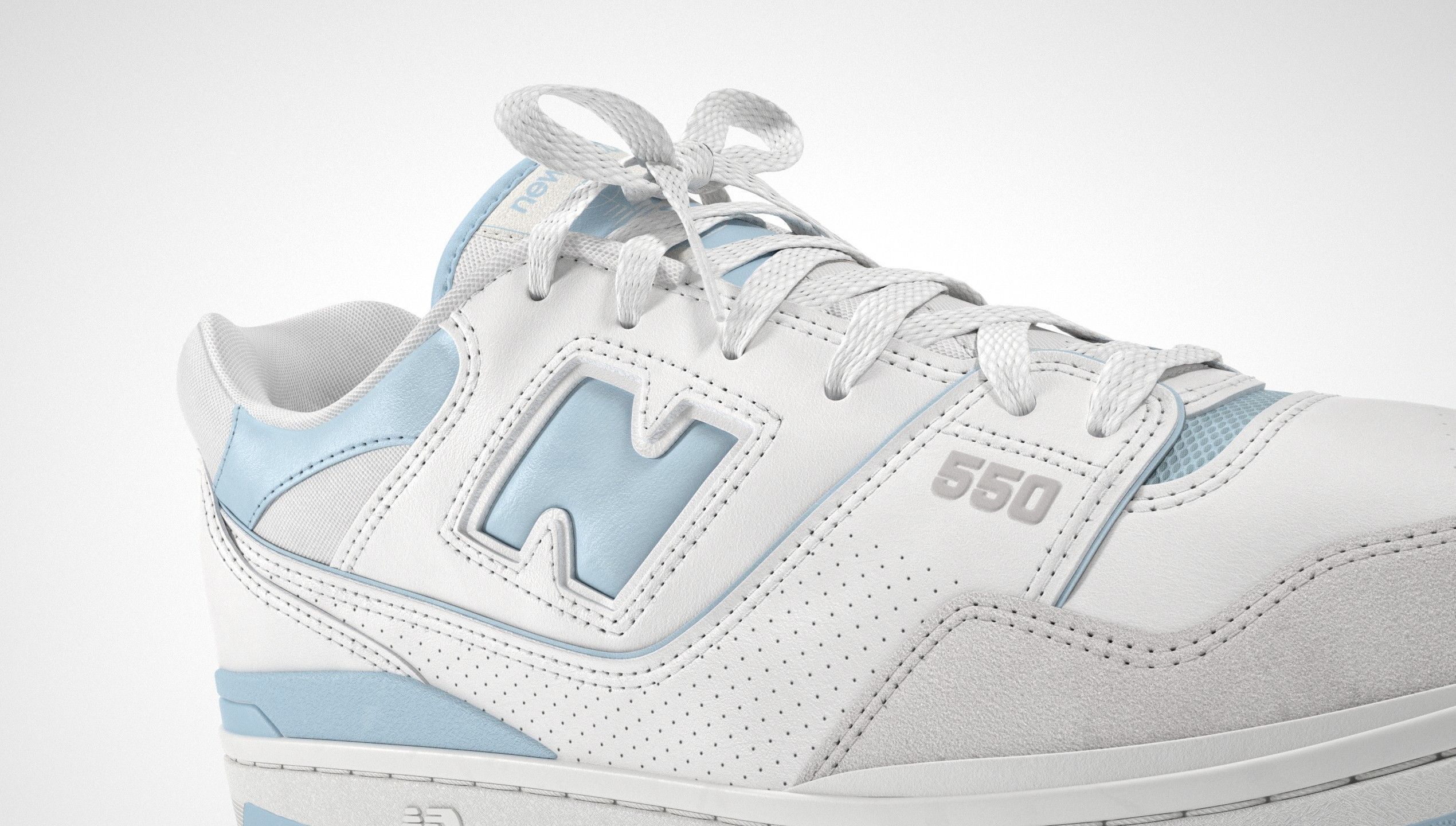 New Balance 550 Blue Suede Shoe 3D model_18
