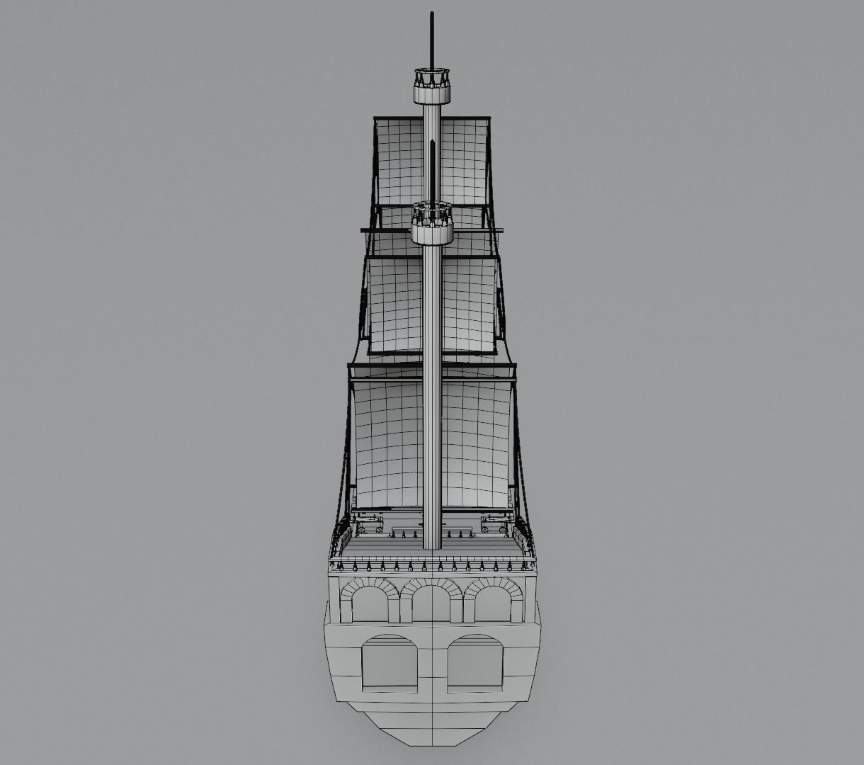 Stylized water ship 3D model for game 3D model_14