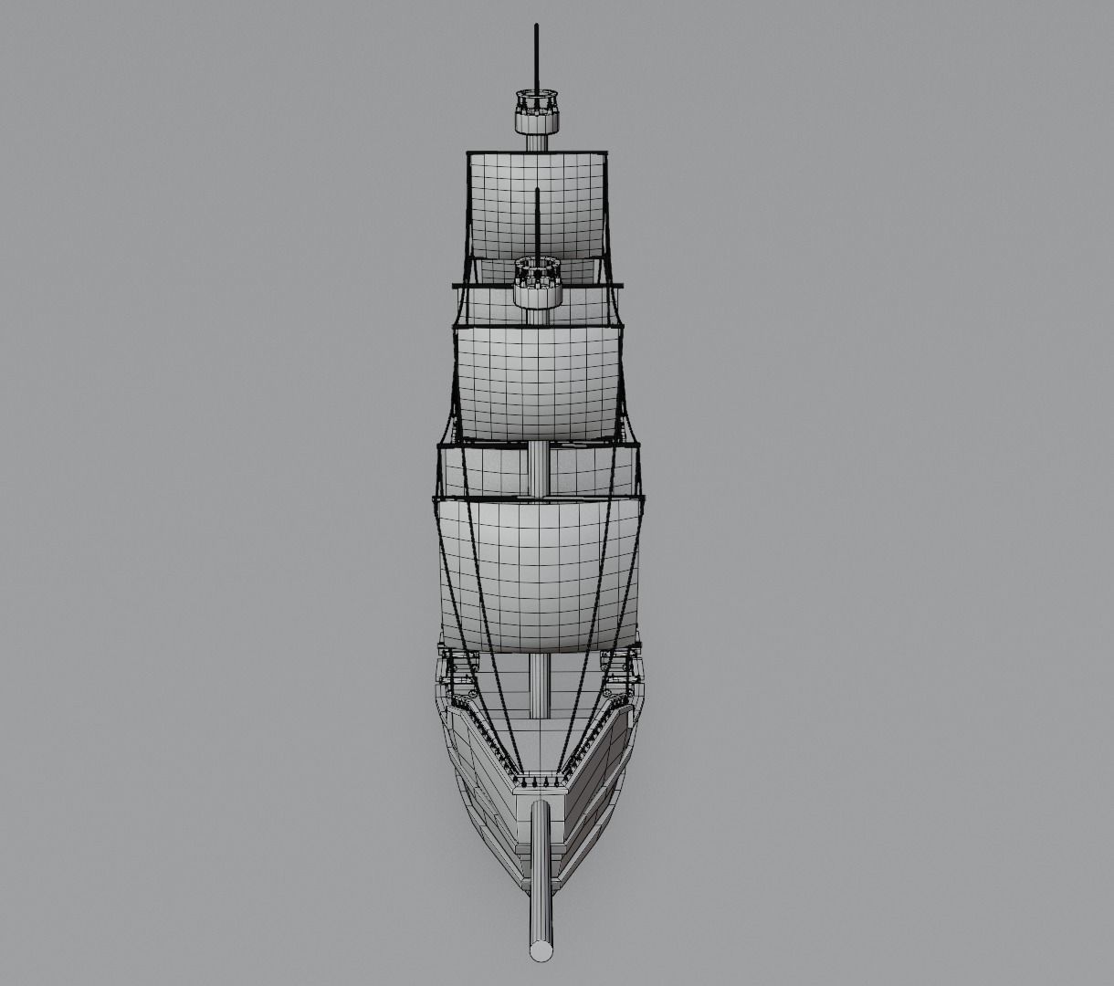 Stylized water ship 3D model for game 3D model_11