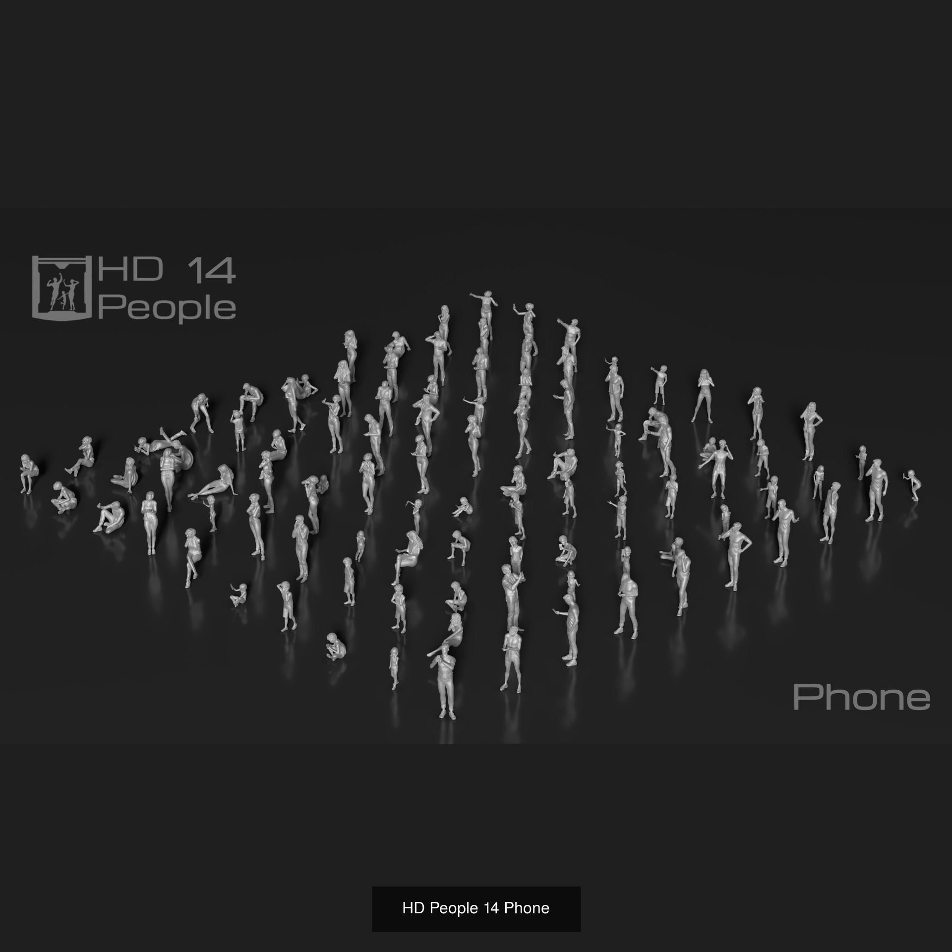 HD People 1100 Set-2  3D Model Collection_3