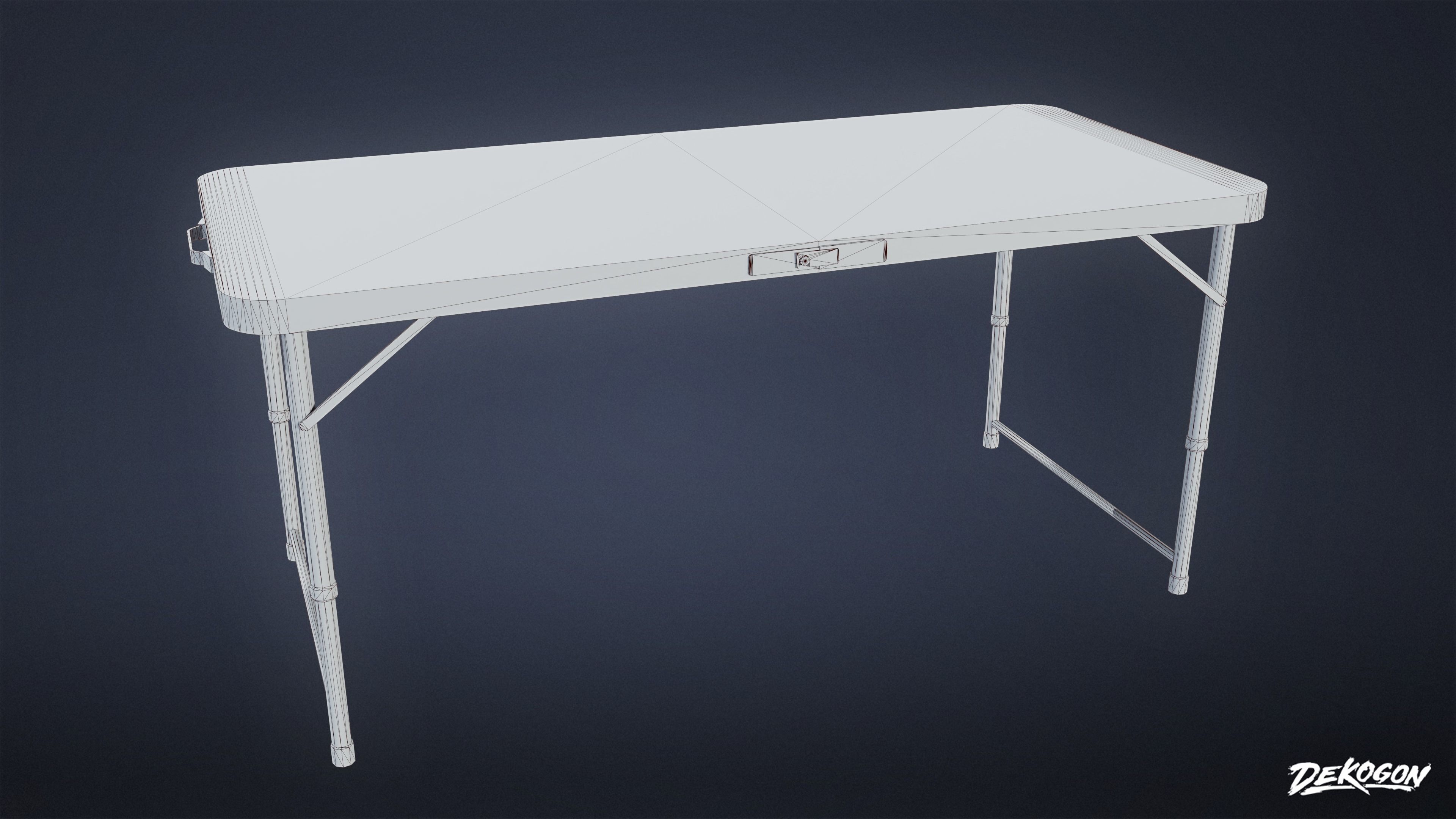 HOLLYWOOD - Folding Table 02 - LOW POLY Low-poly 3D model_1