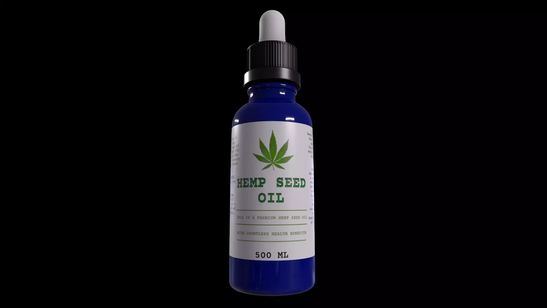 Hemp Seed Oil - GAME READY PBR Low-poly 3D model
