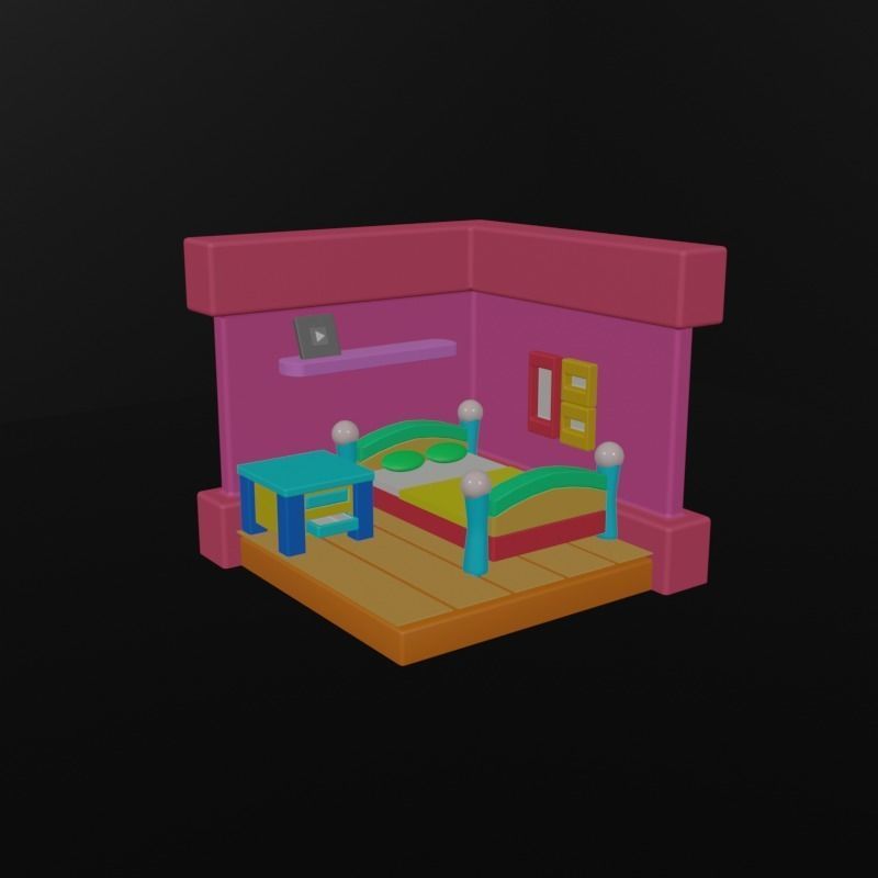 HOUSE  Low-poly 3D model_6