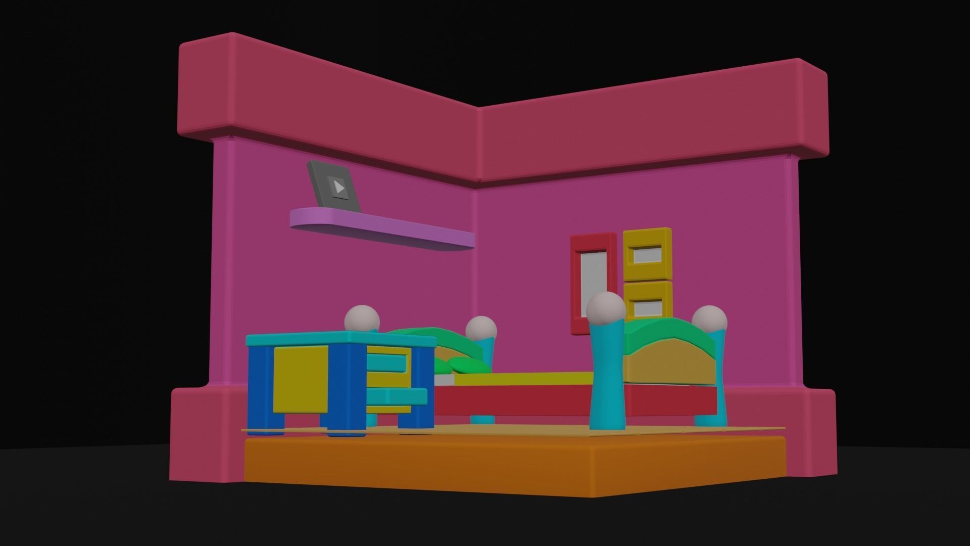 HOUSE  Low-poly 3D model_2
