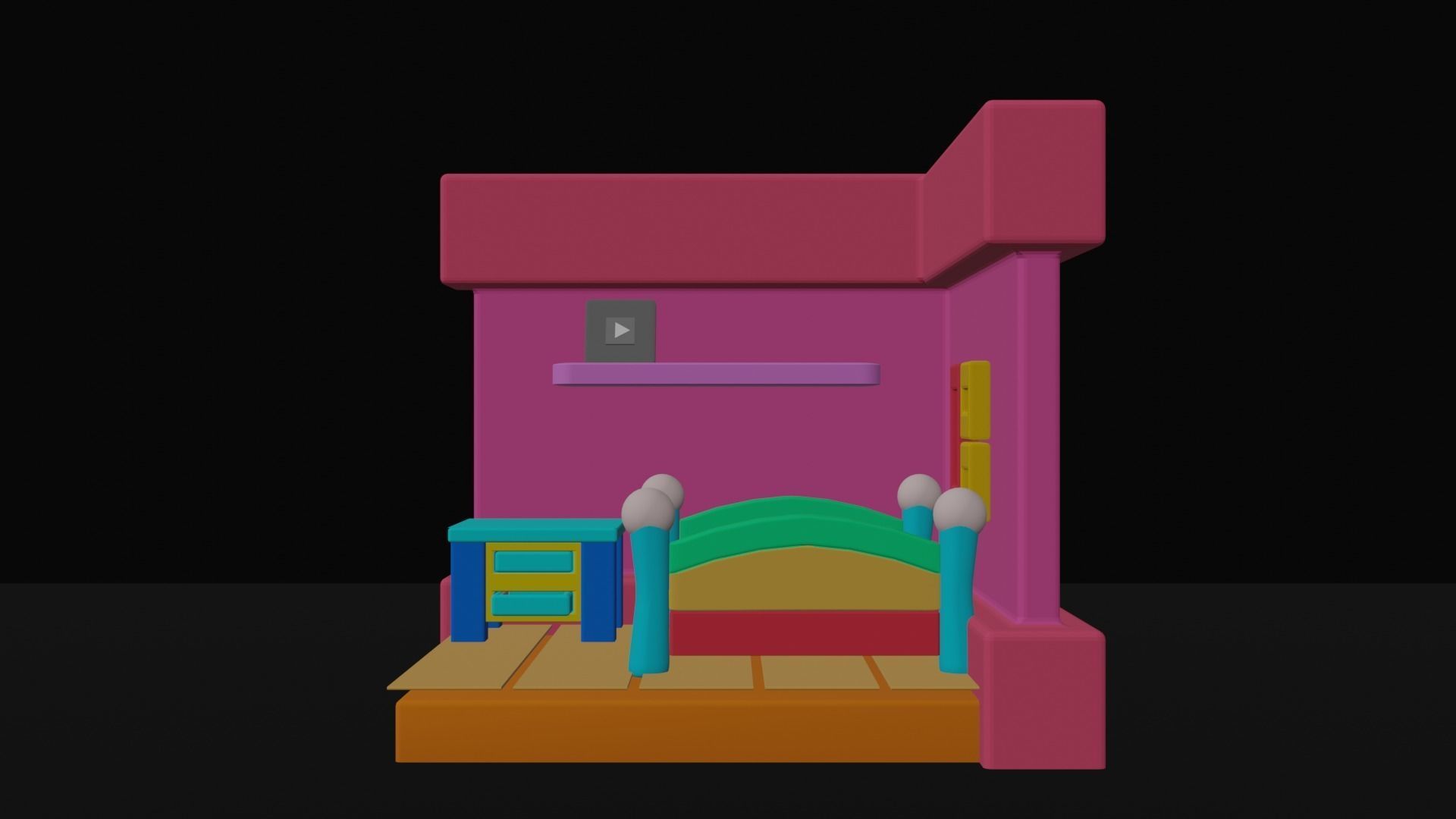 HOUSE  Low-poly 3D model_3